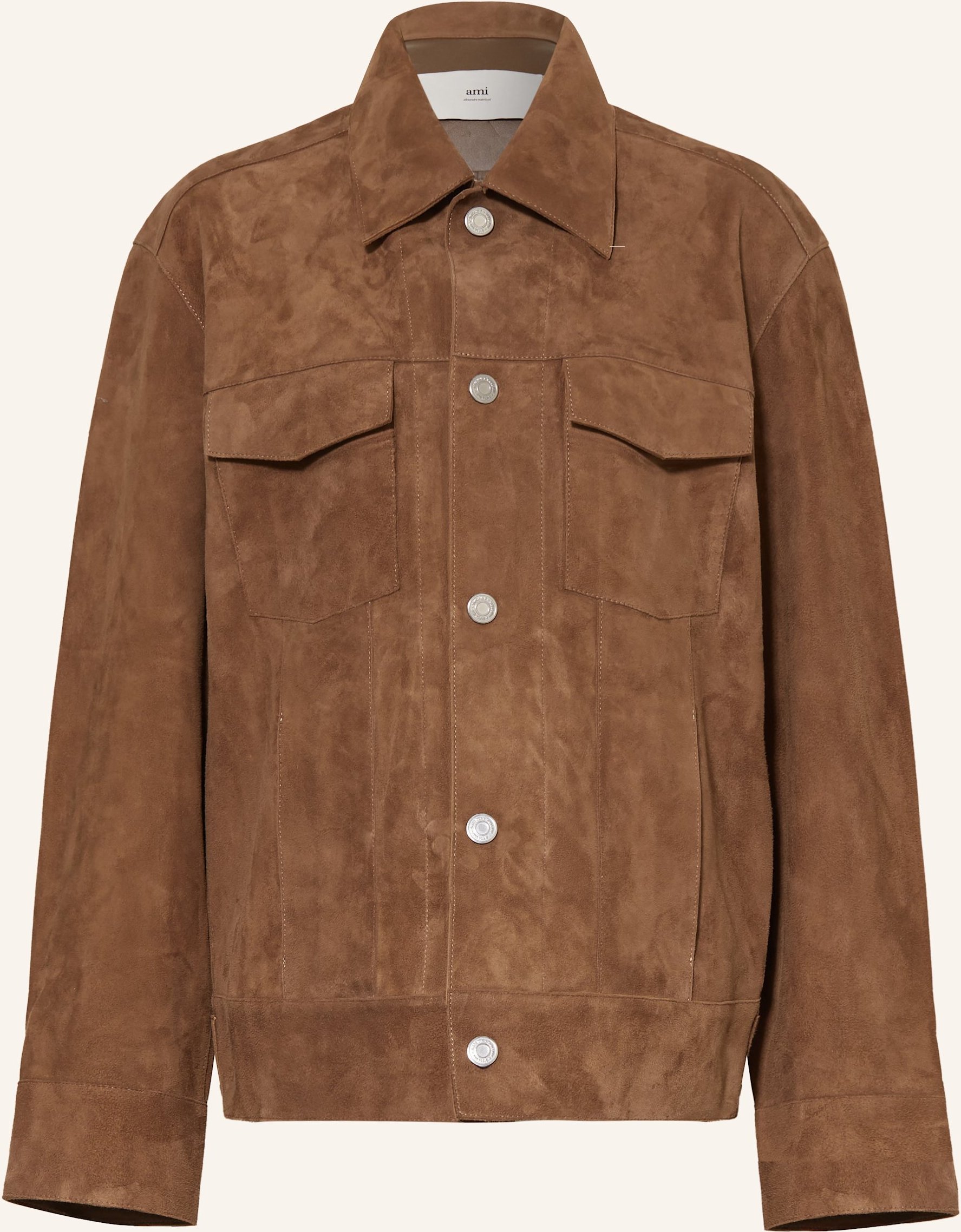 Thumbnail - Ami Paris Leder-Overjacket braun