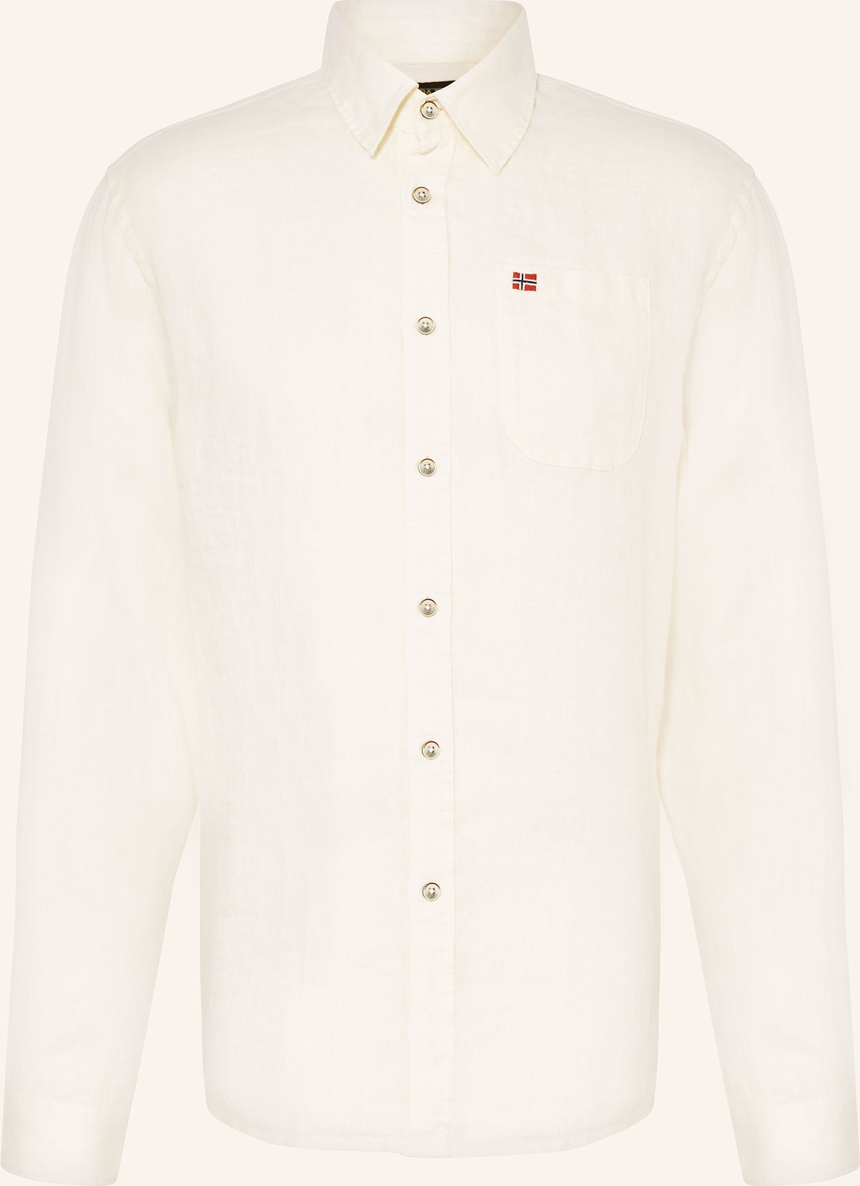 Napapijri Leinenhemd G-Linen Ls Regular Fit weiss