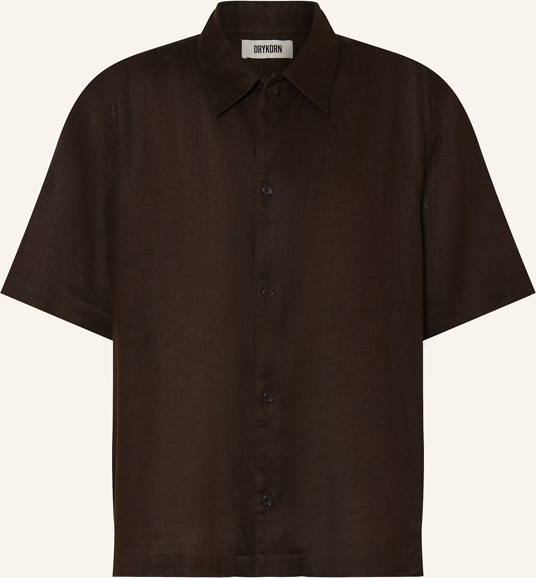Drykorn Kurzarm-Hemd Meryn Comfort Fit Aus Leinen braun
