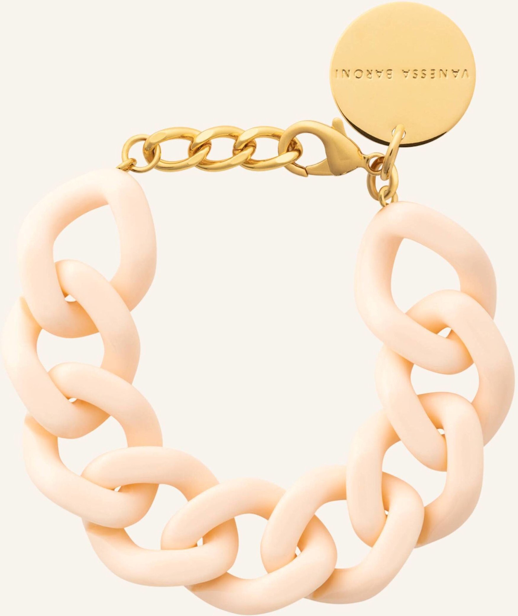 Vanessa Baroni Armbänder Flat Chain Bracelet Latte By Glambou gold