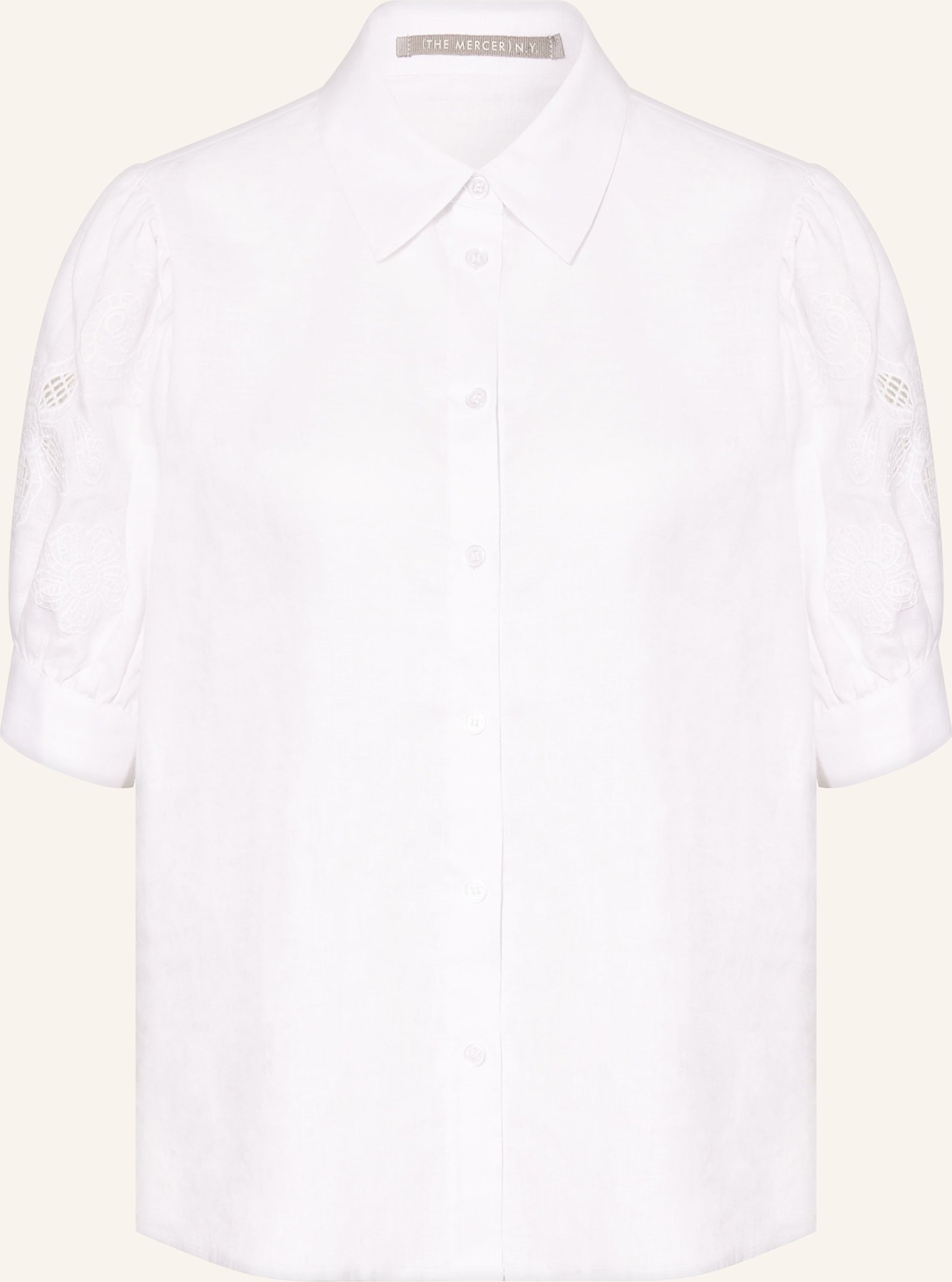 (The Mercer) N.Y. Hemdbluse Aus Leinen Mit Lochspitze weiss