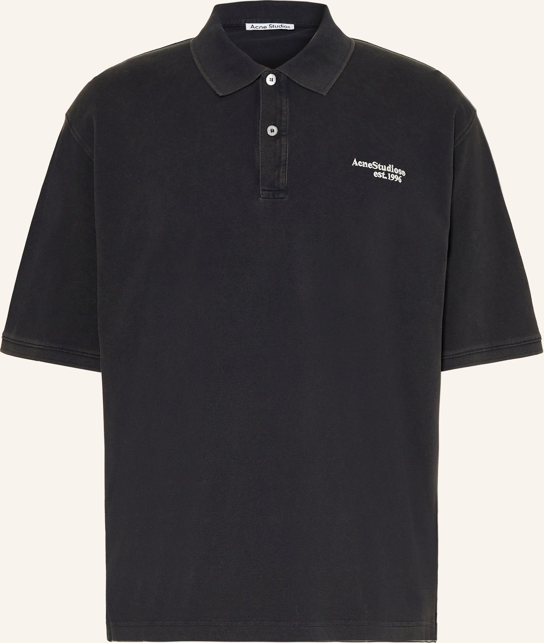 Acne Studios Piqué-Poloshirt schwarz