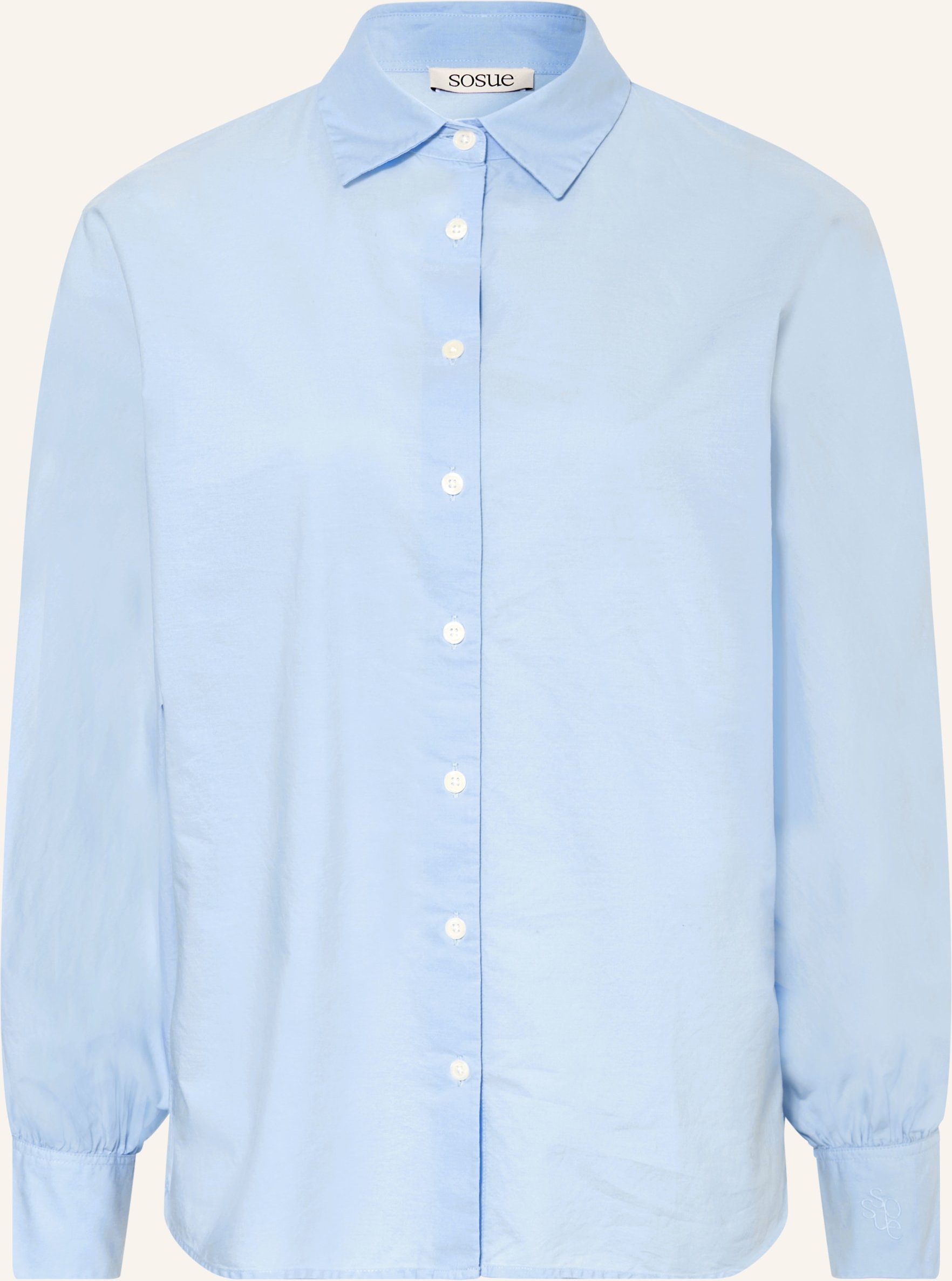 Sosue Hemdbluse Antonia Slim Aus Leinen blau