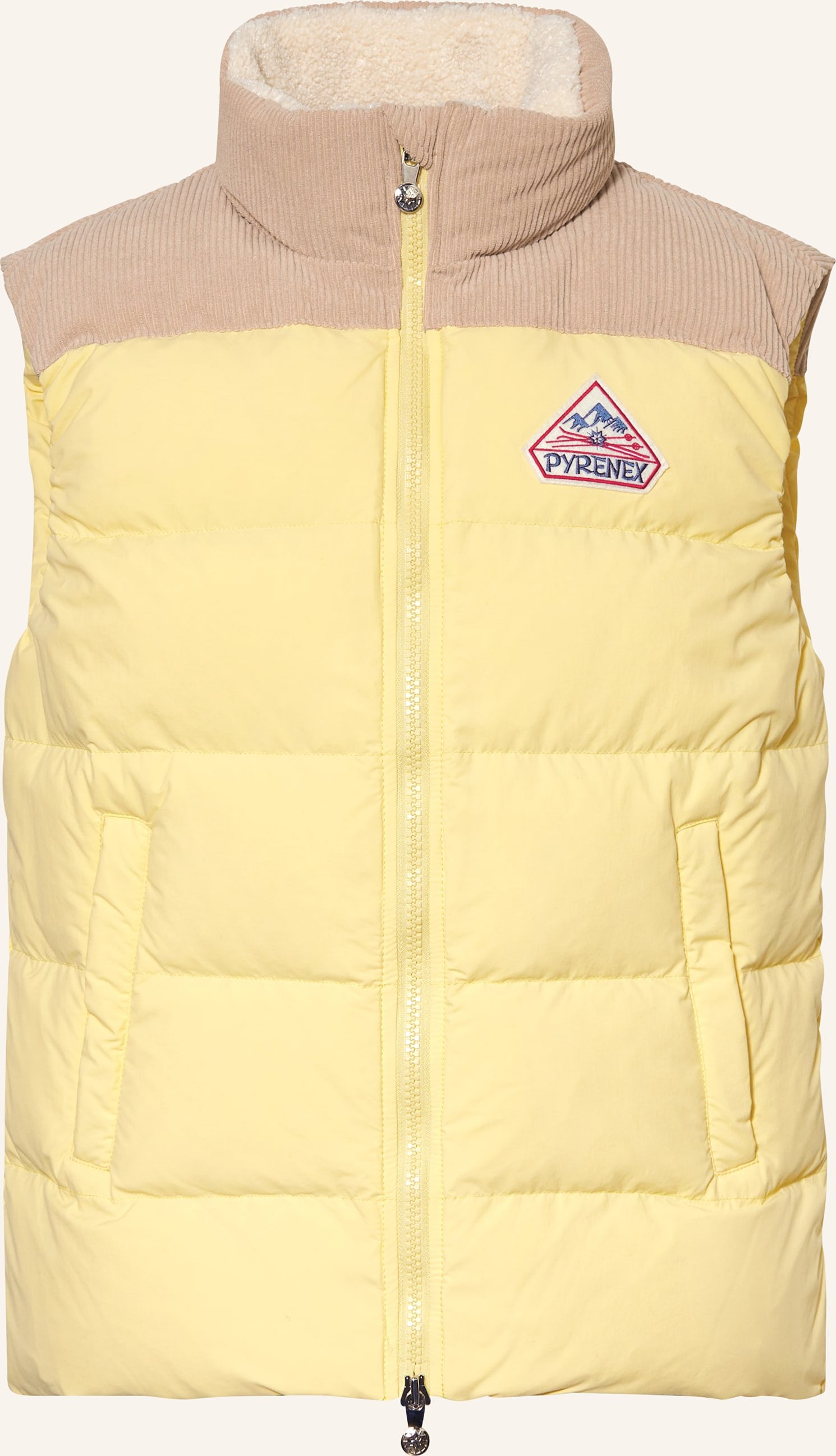 Pyrenex Daunenweste Retro John Im Materialmix gelb