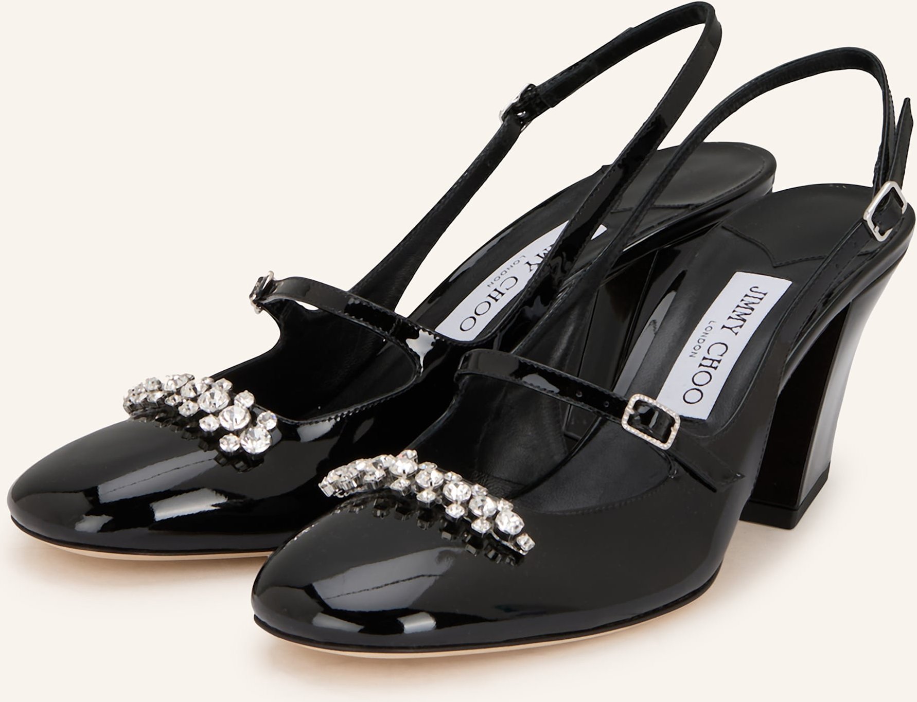 Thumbnail - Jimmy Choo Mary-Jane-Pumps Belinda Mit Schmucksteinen schwarz