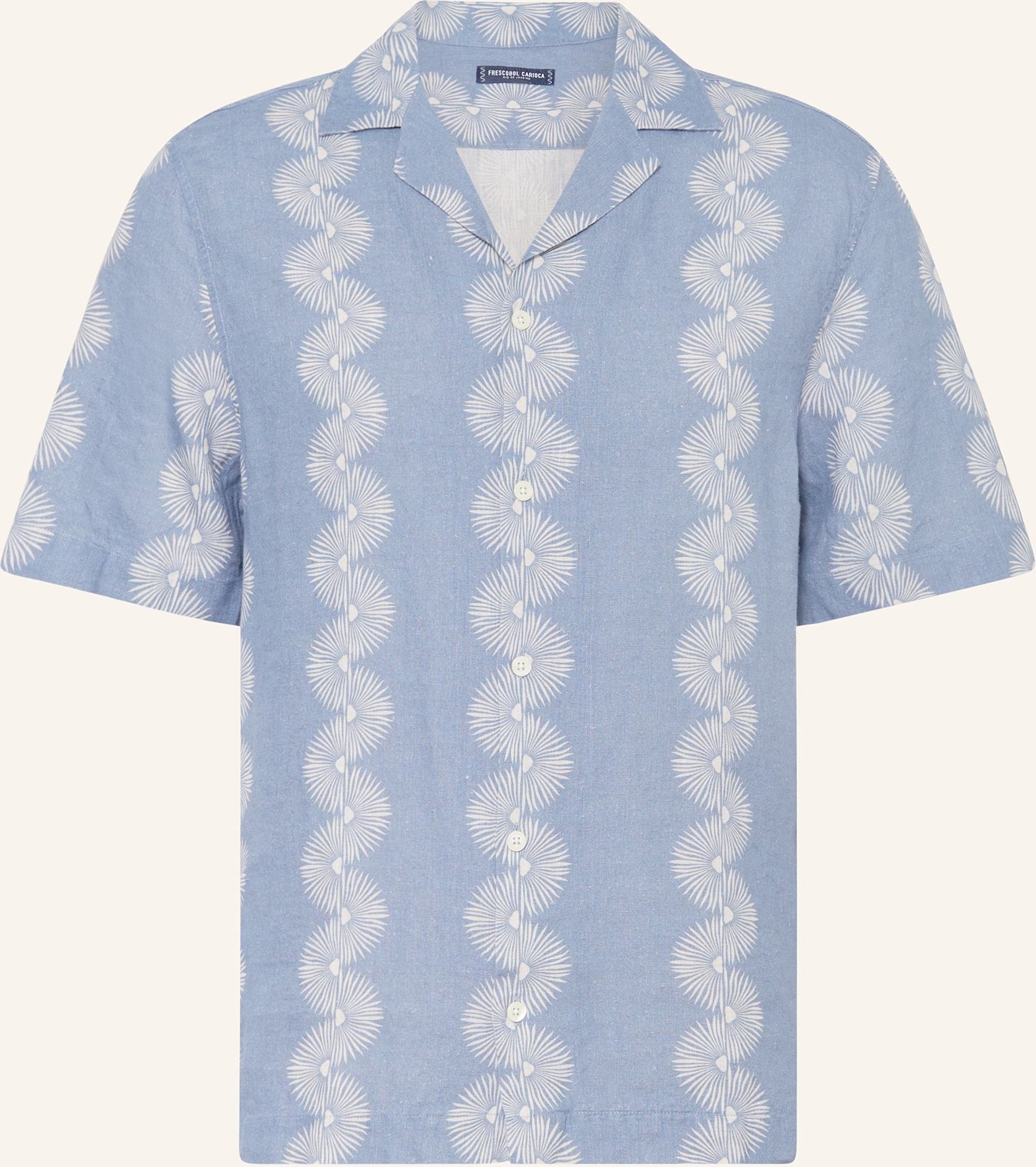 Frescobol Carioca Resorthemd Roberto Comfort Fit Aus Leinen blau