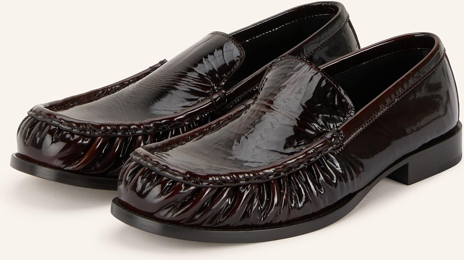 Dries Van Noten Lack-Slipper braun