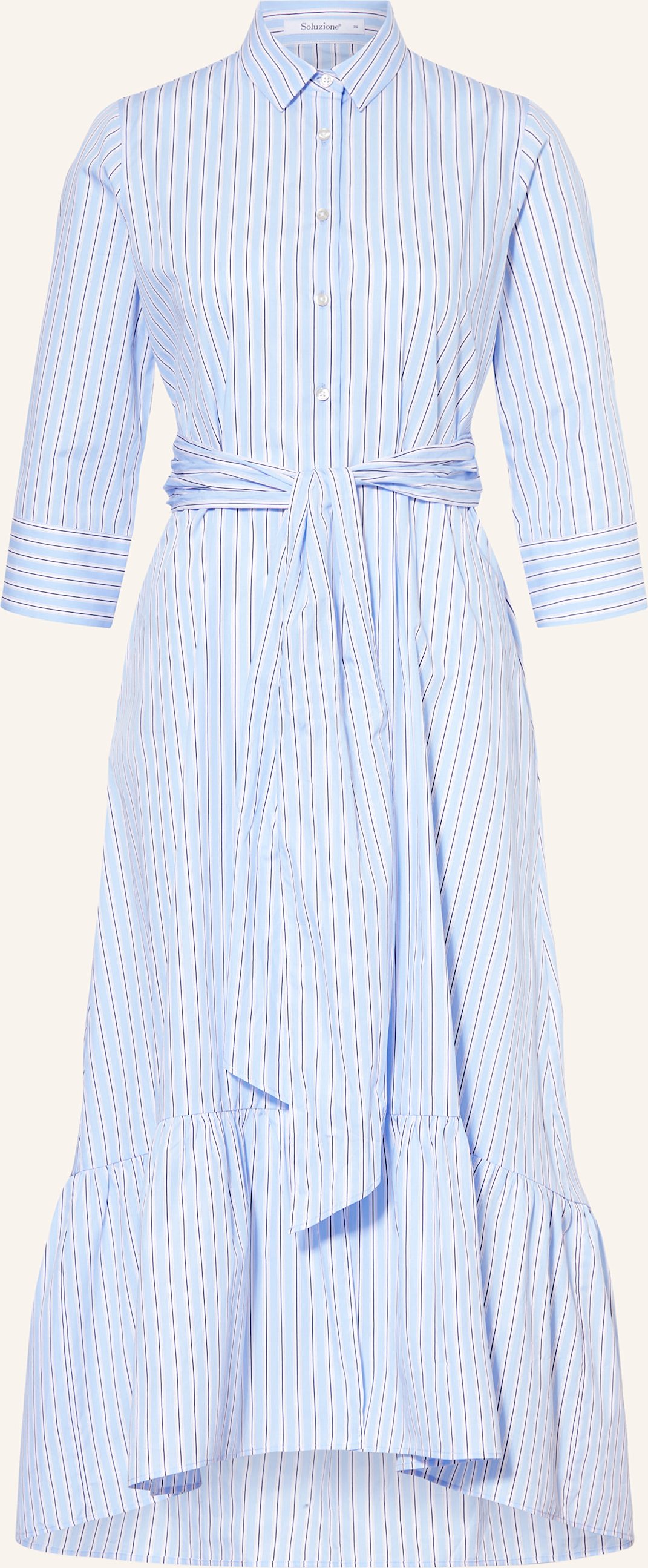 Soluzione Hemdblusenkleid blau