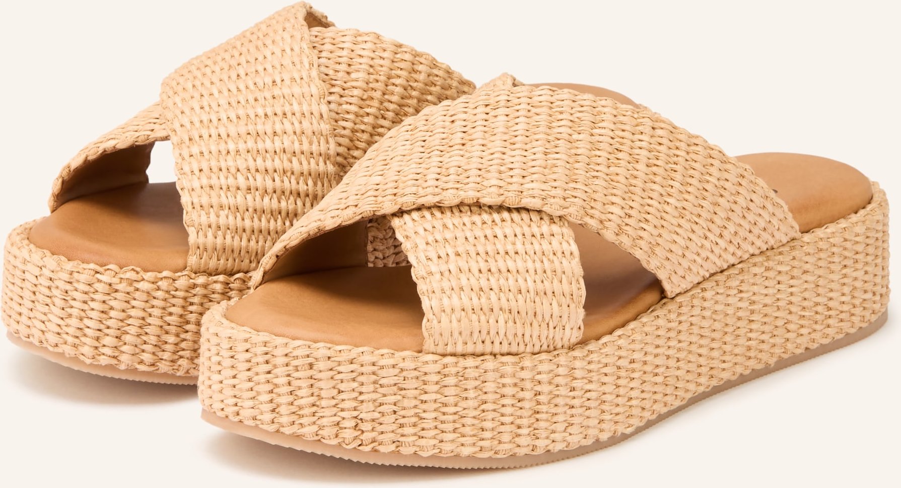 È Mia Plateau-Pantoletten beige