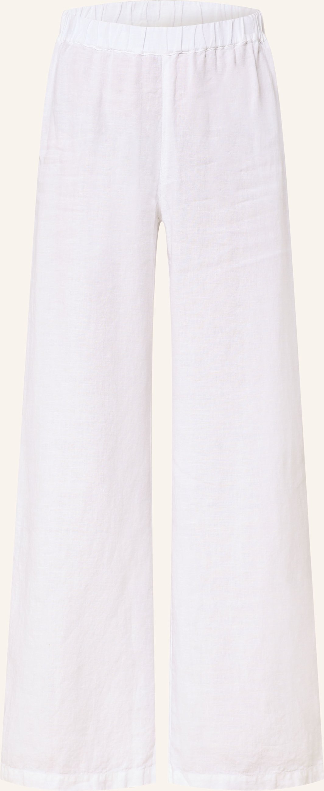 120%Lino Marlenehose Aus Leinen weiss