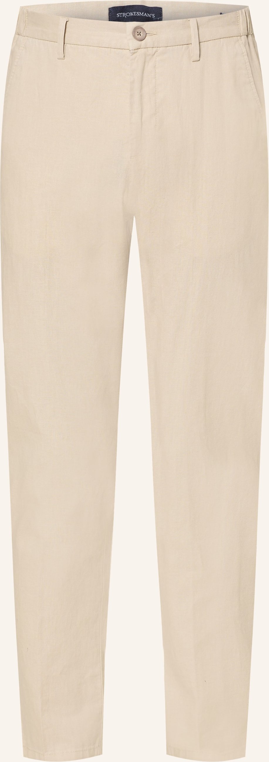 Strokesman's Chino Regular Fit Mit Leinen beige