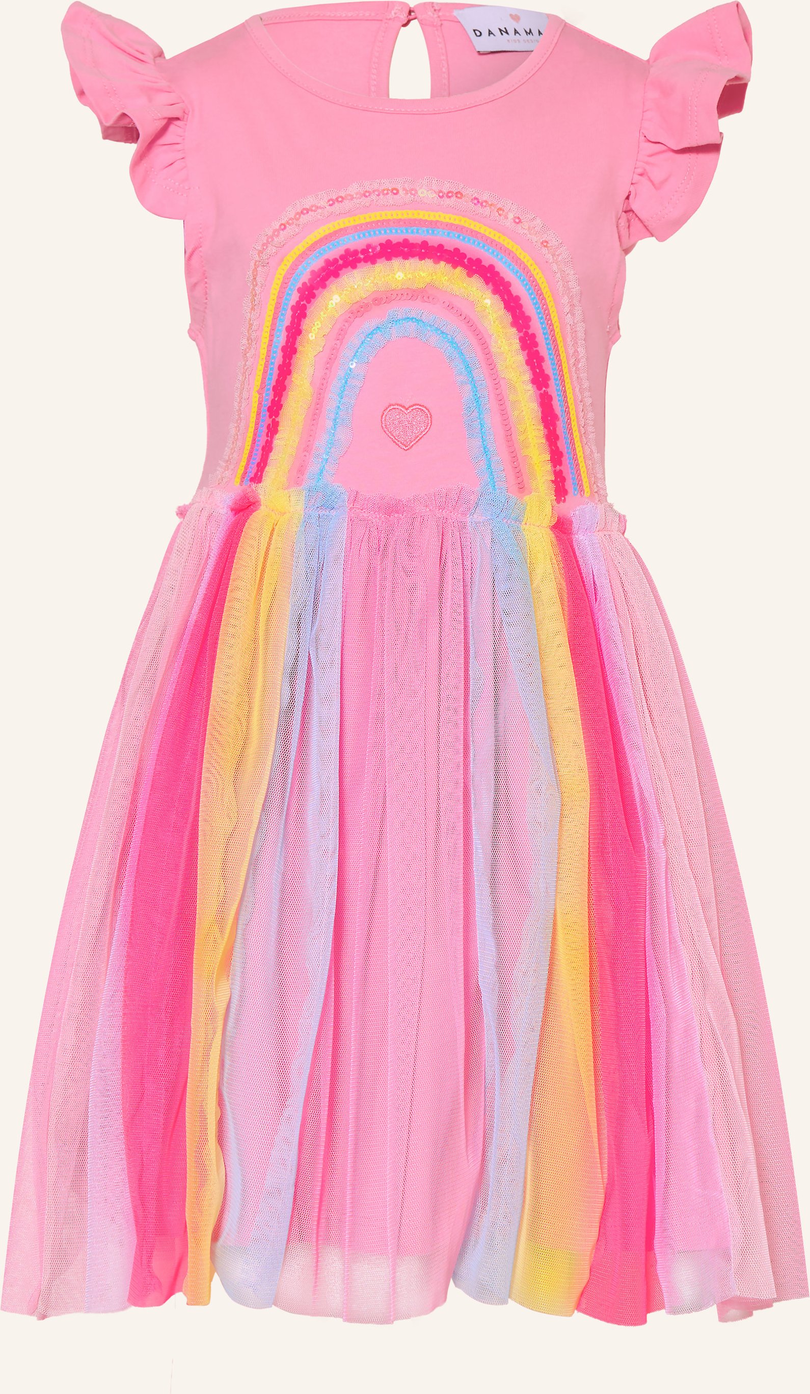 Danamade Kleid Im Materialmix Mit Pailletten rosa