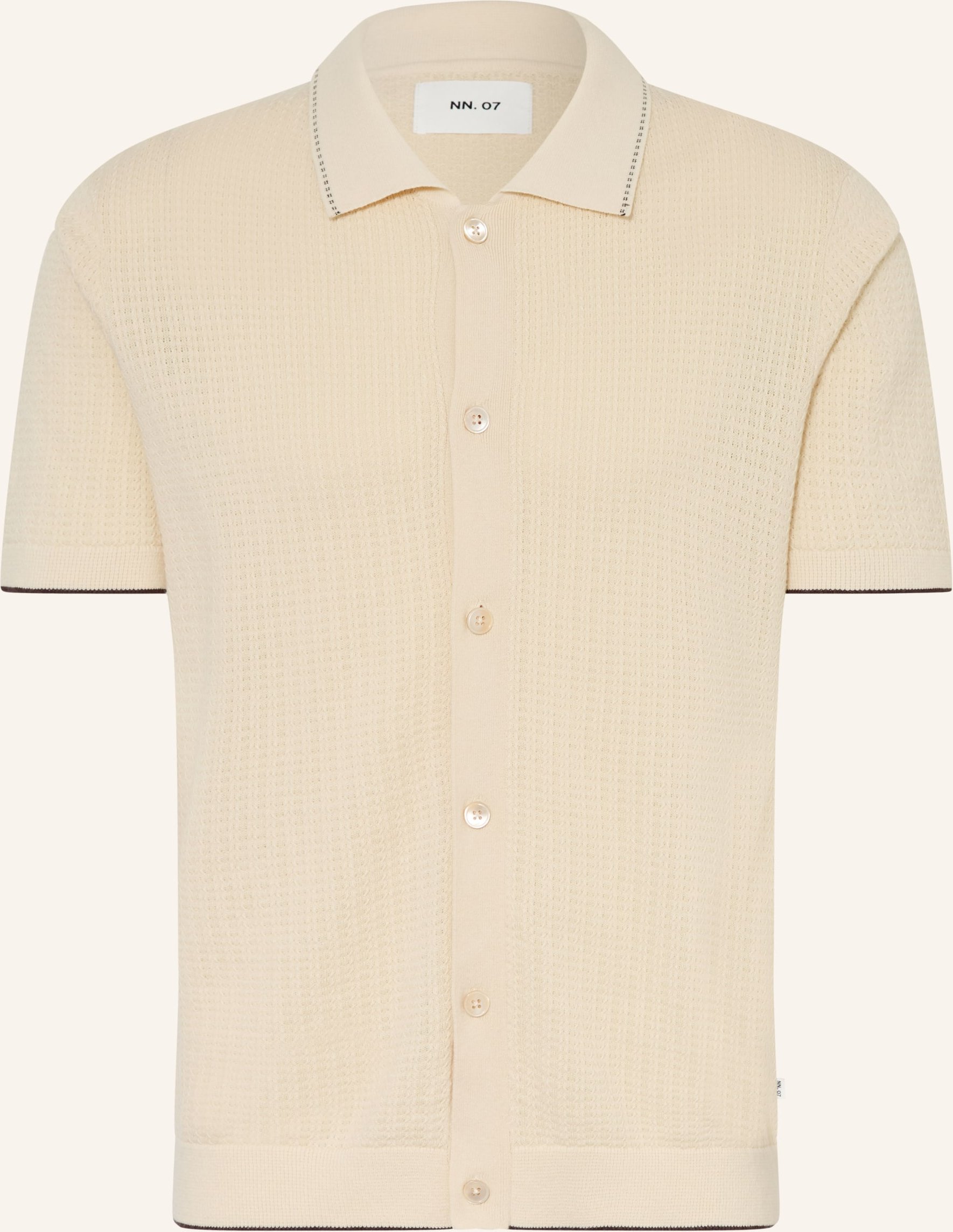 Nn.07 Strickhemd Nalo Regular Fit weiss