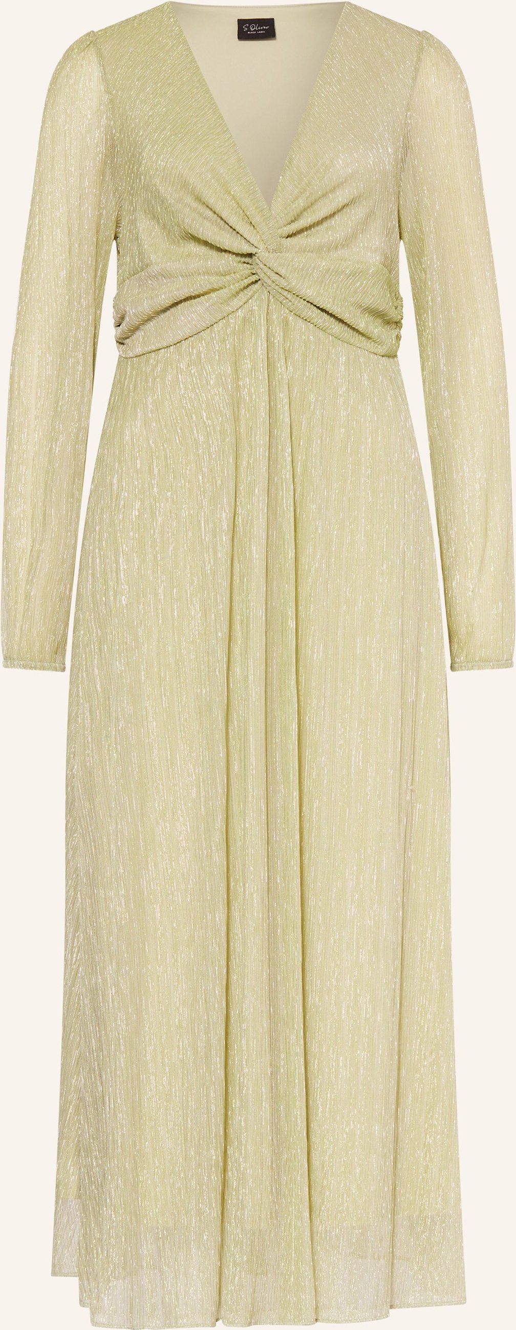 S.Oliver Black Label Kleid Mit Plissees Und Glitzergarn gruen