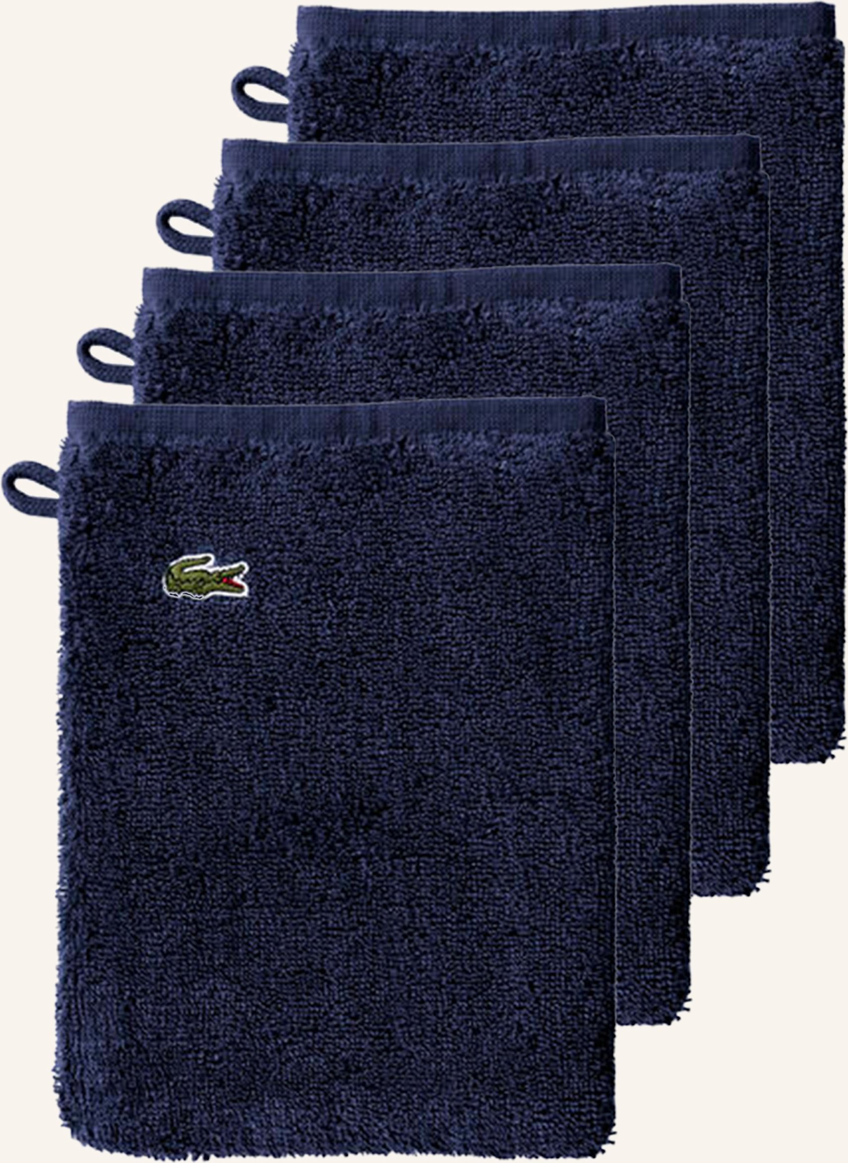 Lacoste Waschhandschuh 4er Set Llecroco blau