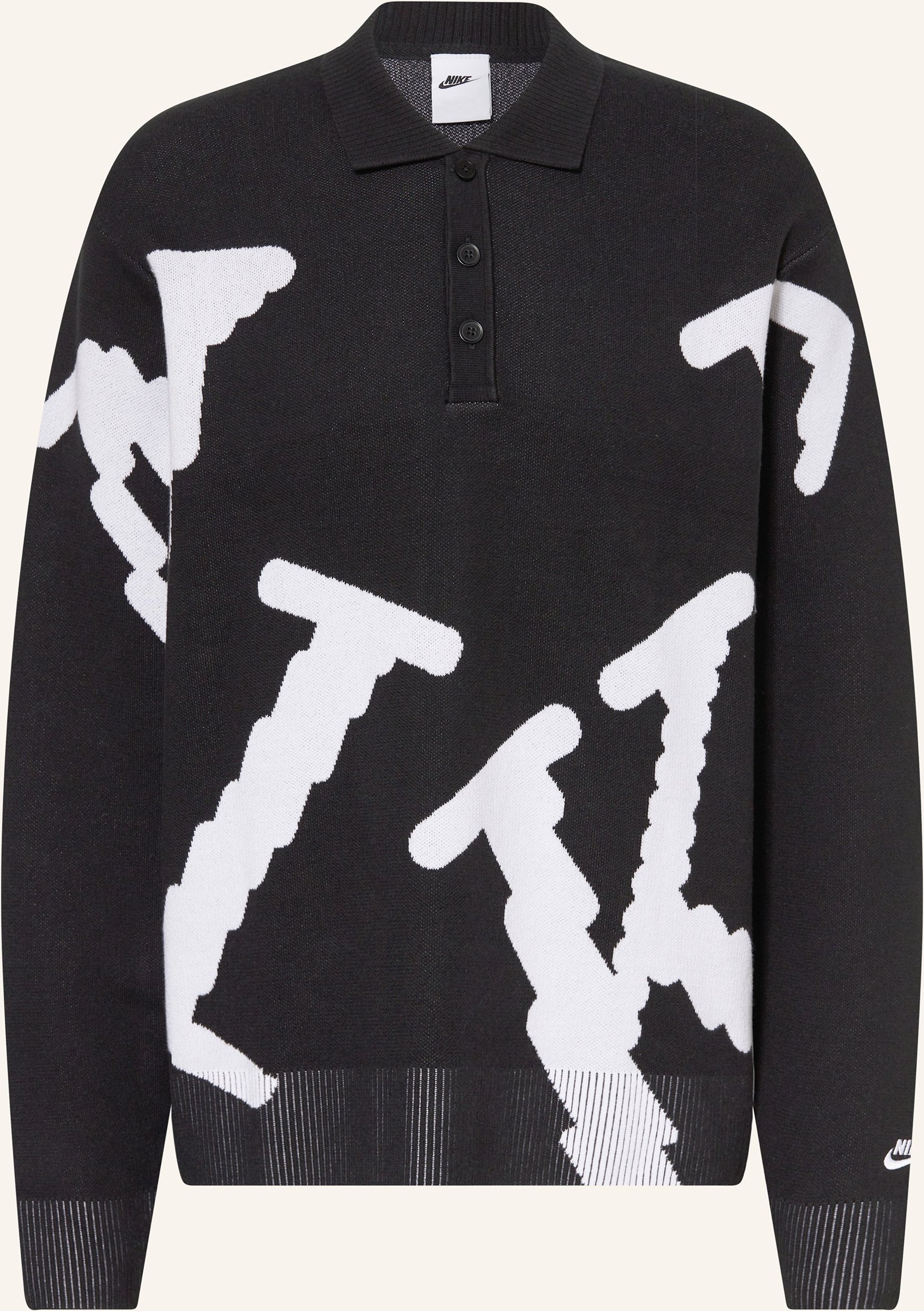 Nike Strick-Poloshirt Club Rugby schwarz