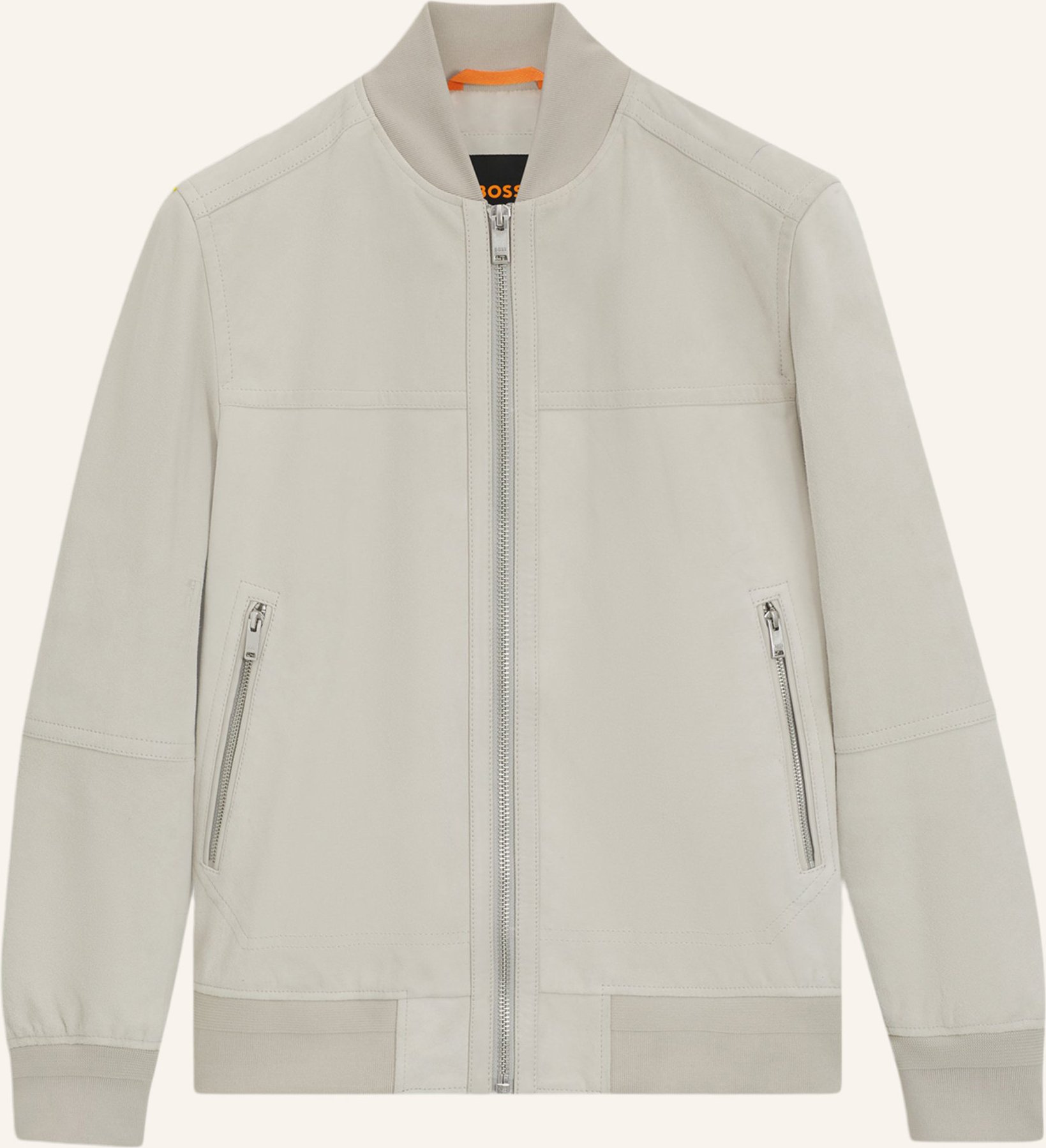 Boss Lederjacke Johice Regular Fit beige