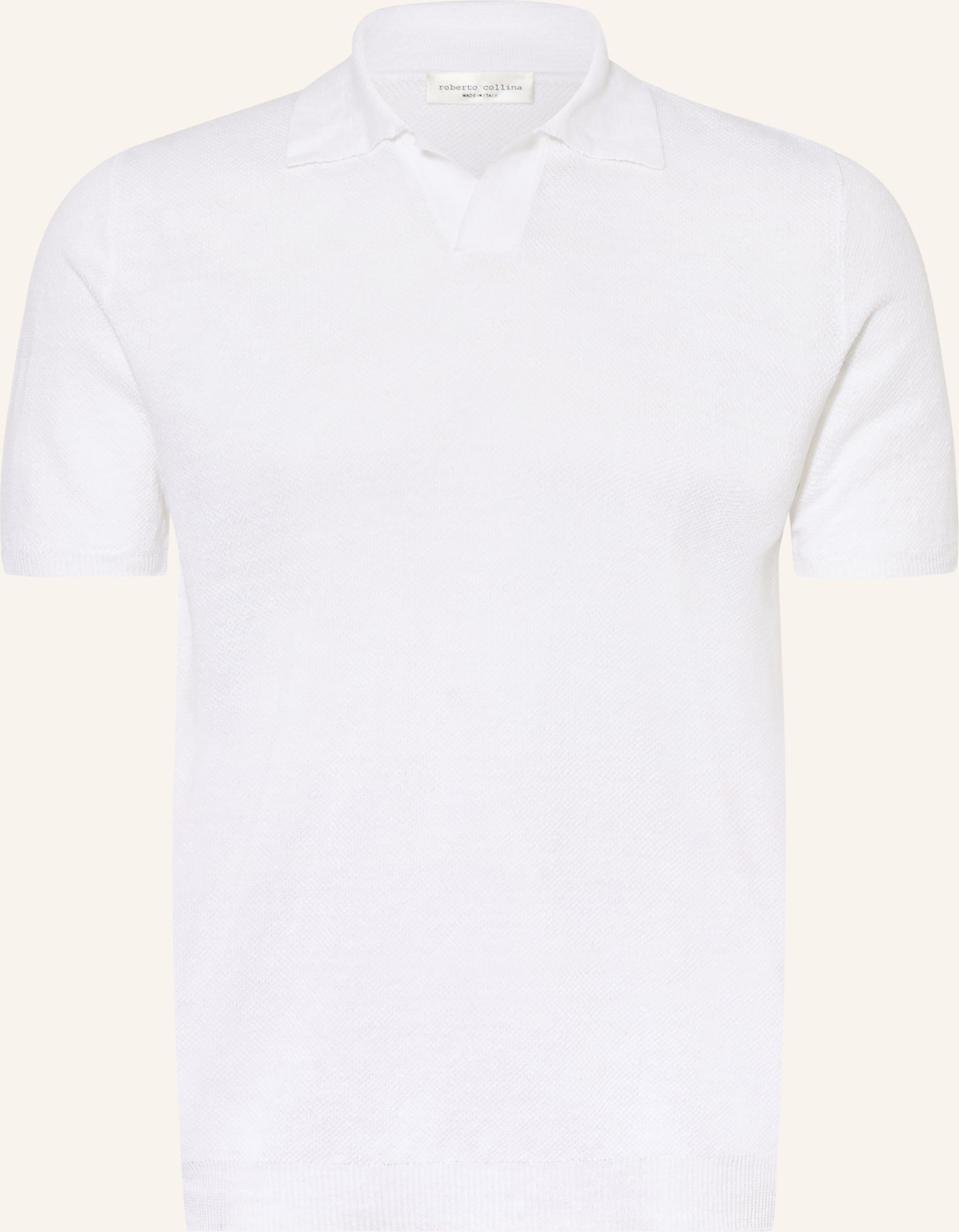 Roberto Collina Strick-Poloshirt Aus Leinen weiss