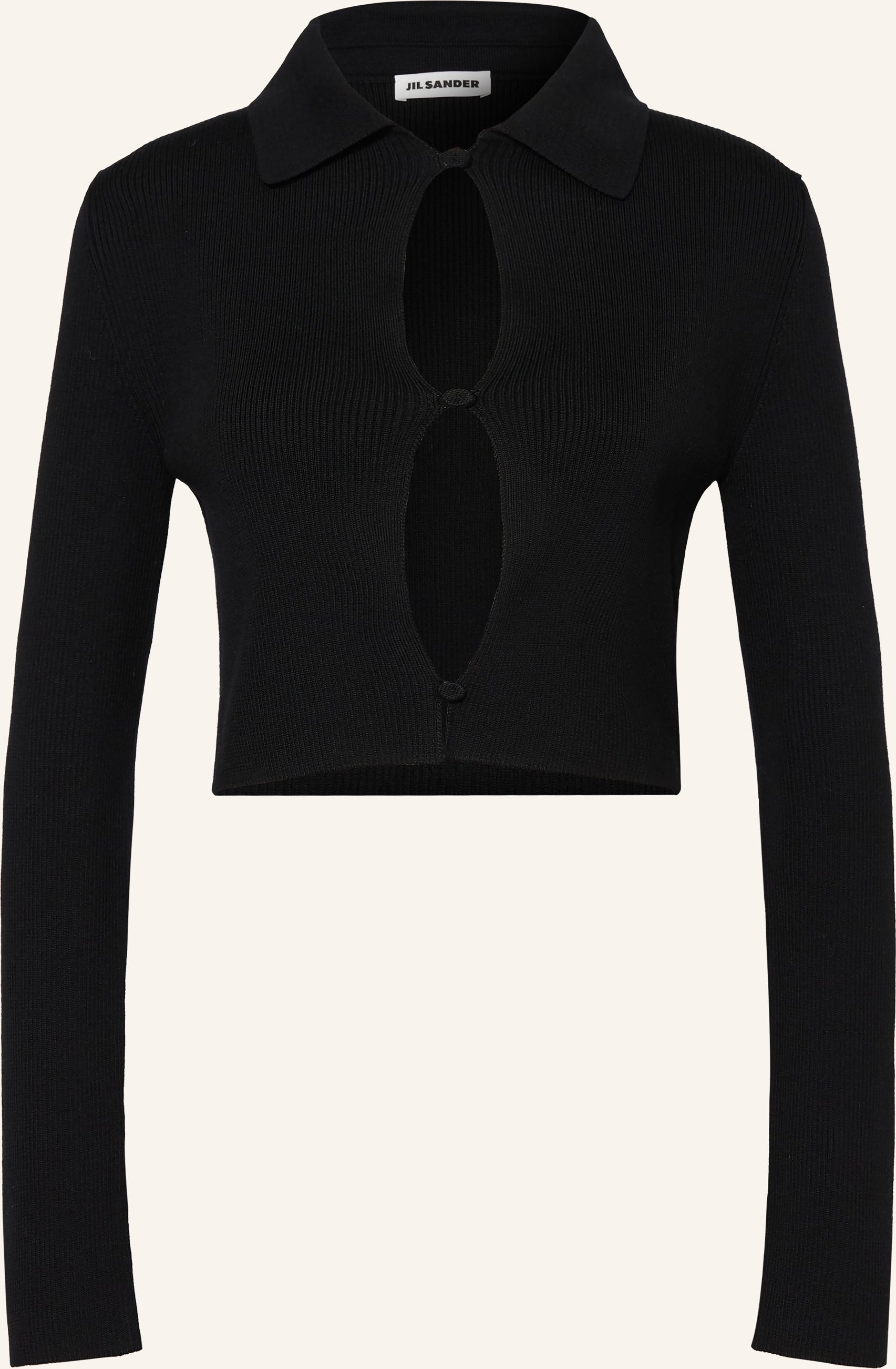Jil Sander Cropped-Strickjacke schwarz