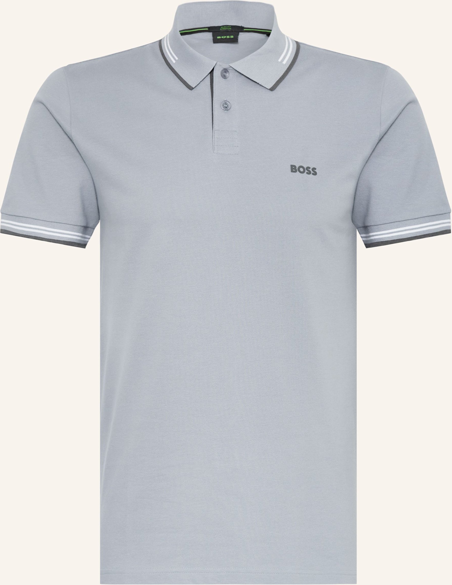 Boss Piqué-Poloshirt Paul Slim Fit grau