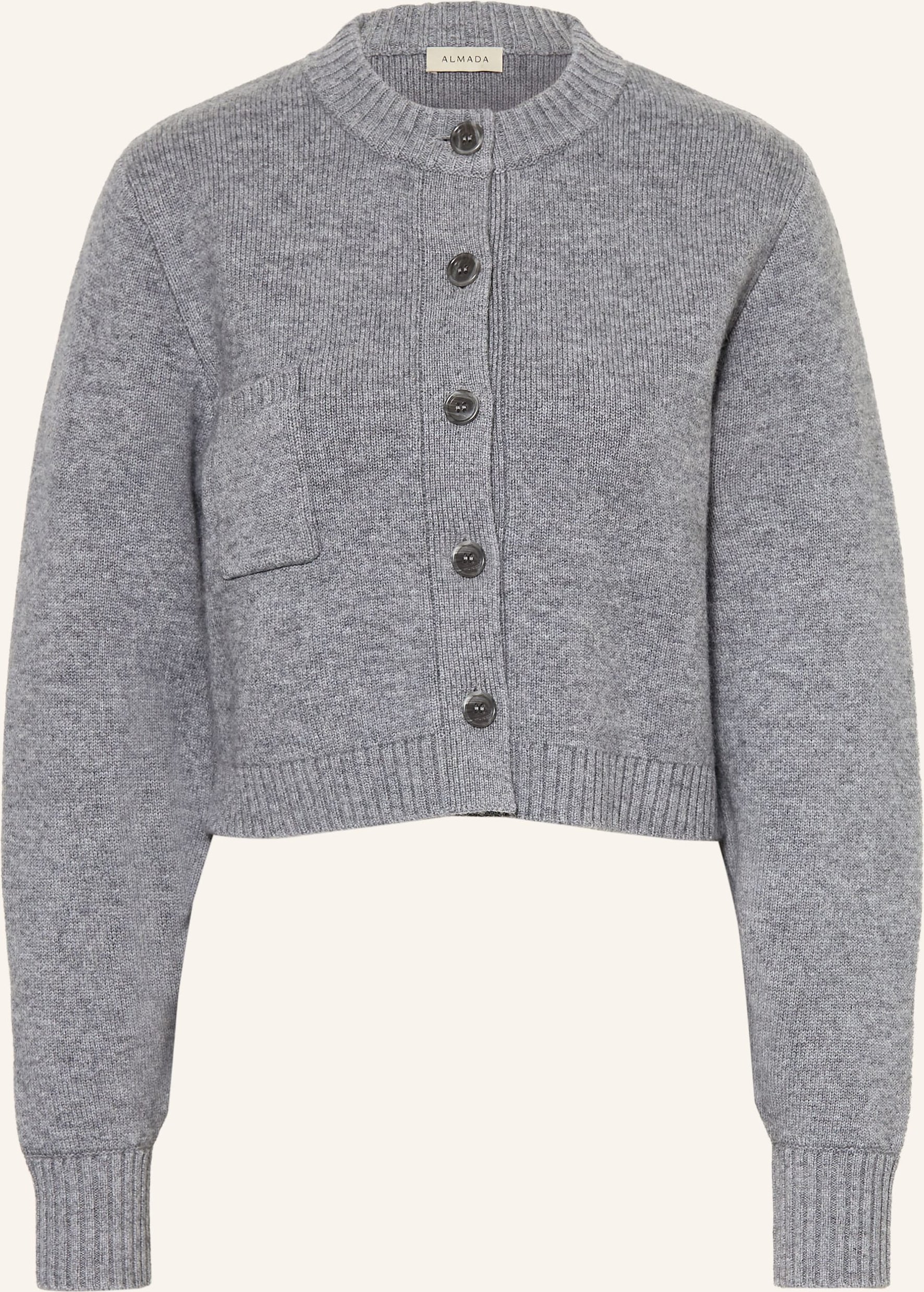 Almada Label Cropped-Strickjacke Zozo Mit Cashmere grau