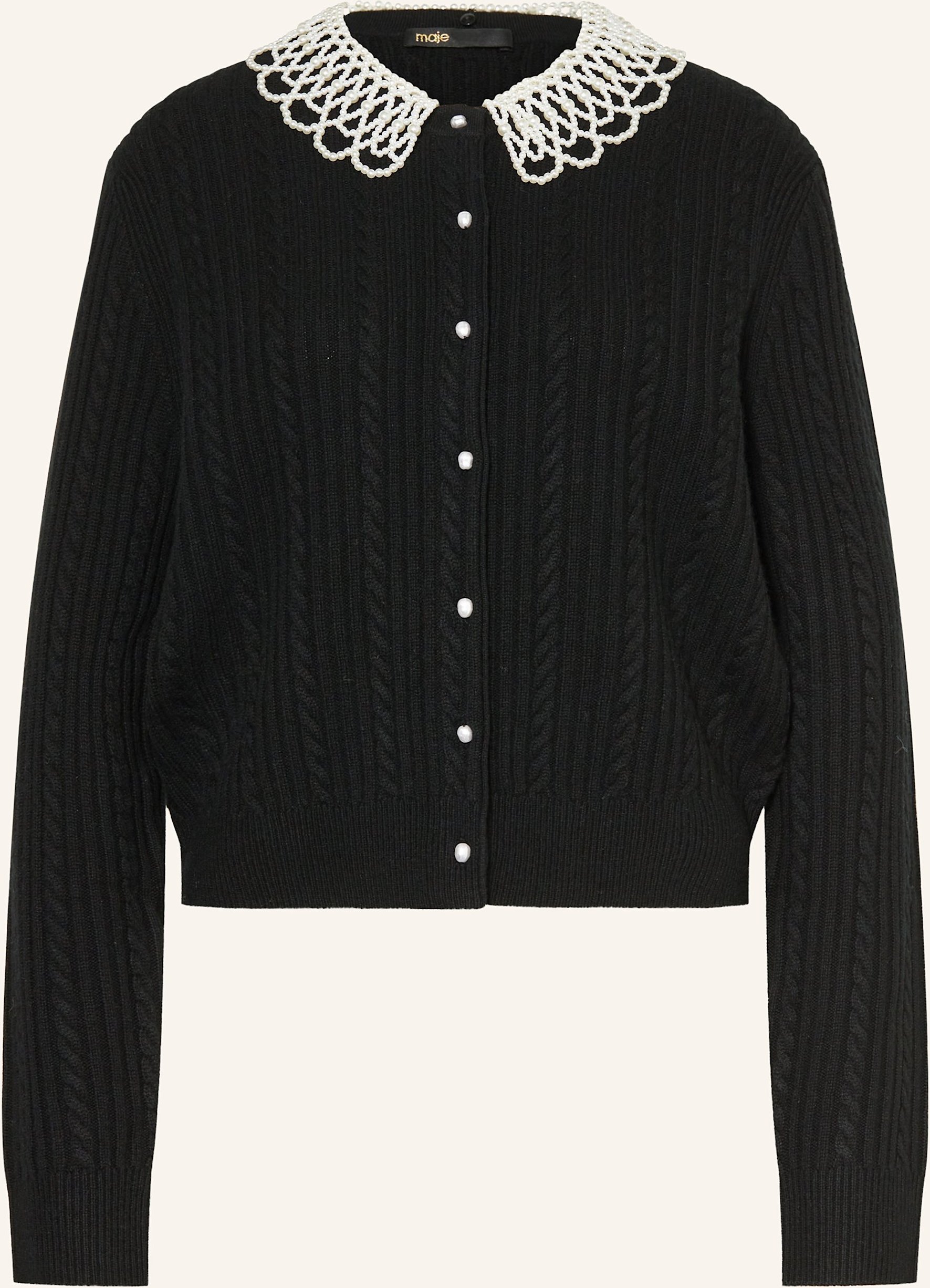 Maje Strickjacke Mit Schmuckperlen schwarz