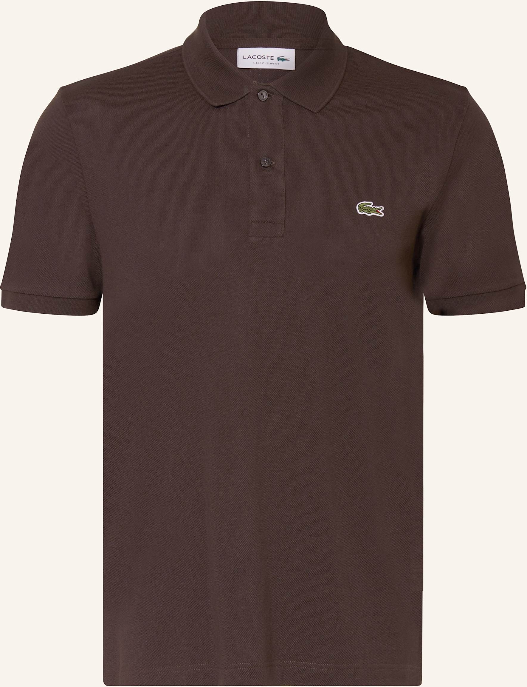 Lacoste Piqué-Poloshirt Slim Fit braun