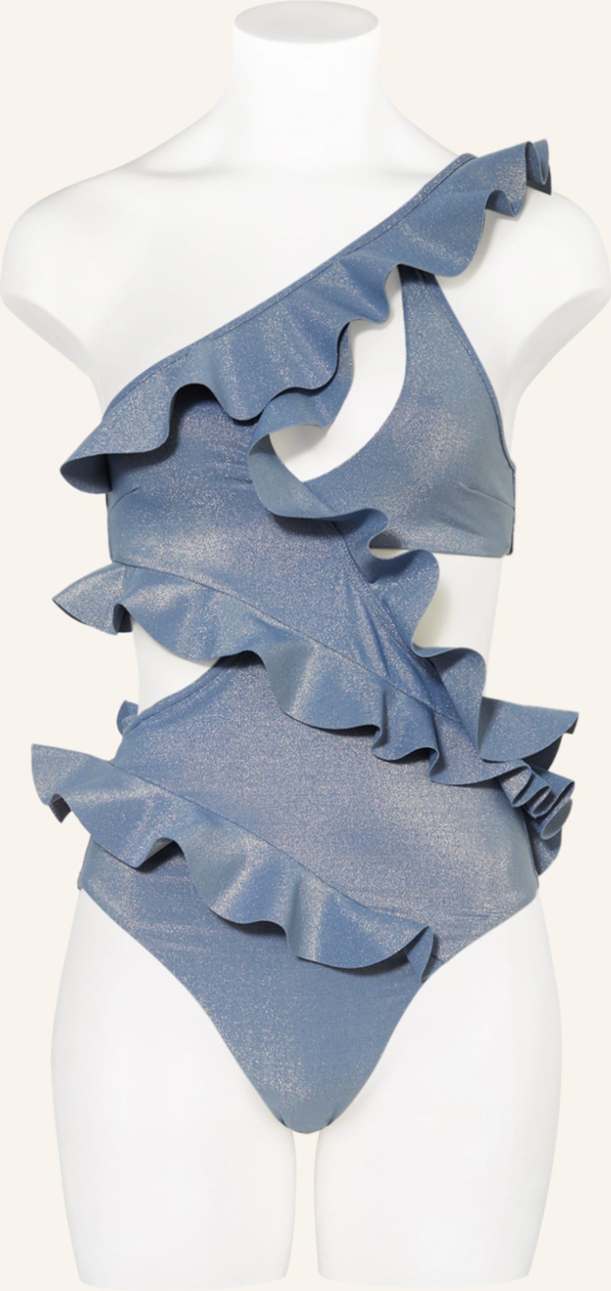 Zimmermann One-Shoulder-Badeanzug August Mit Glitzergarn blau