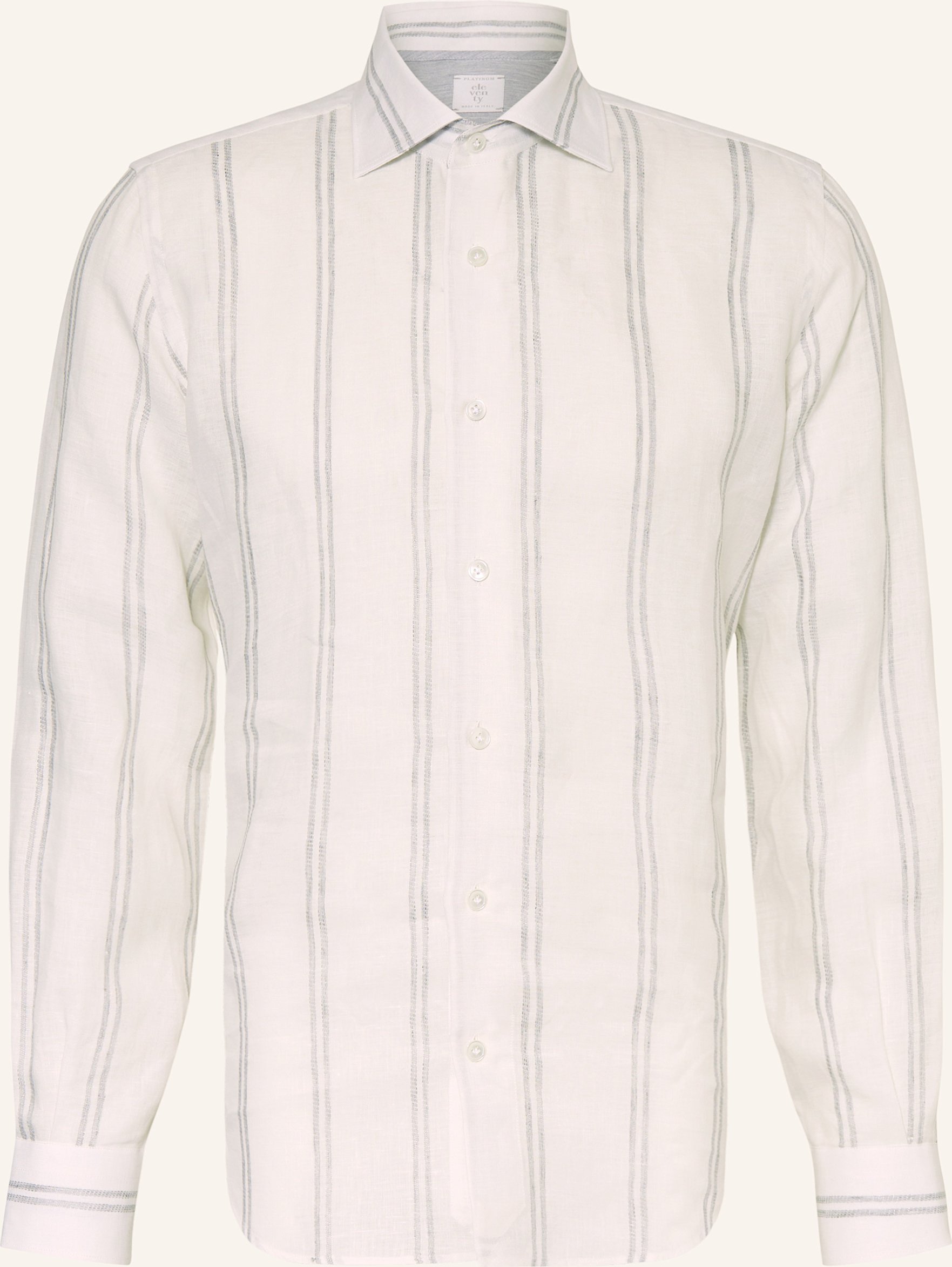 Eleventy Leinenhemd Slim Fit weiss