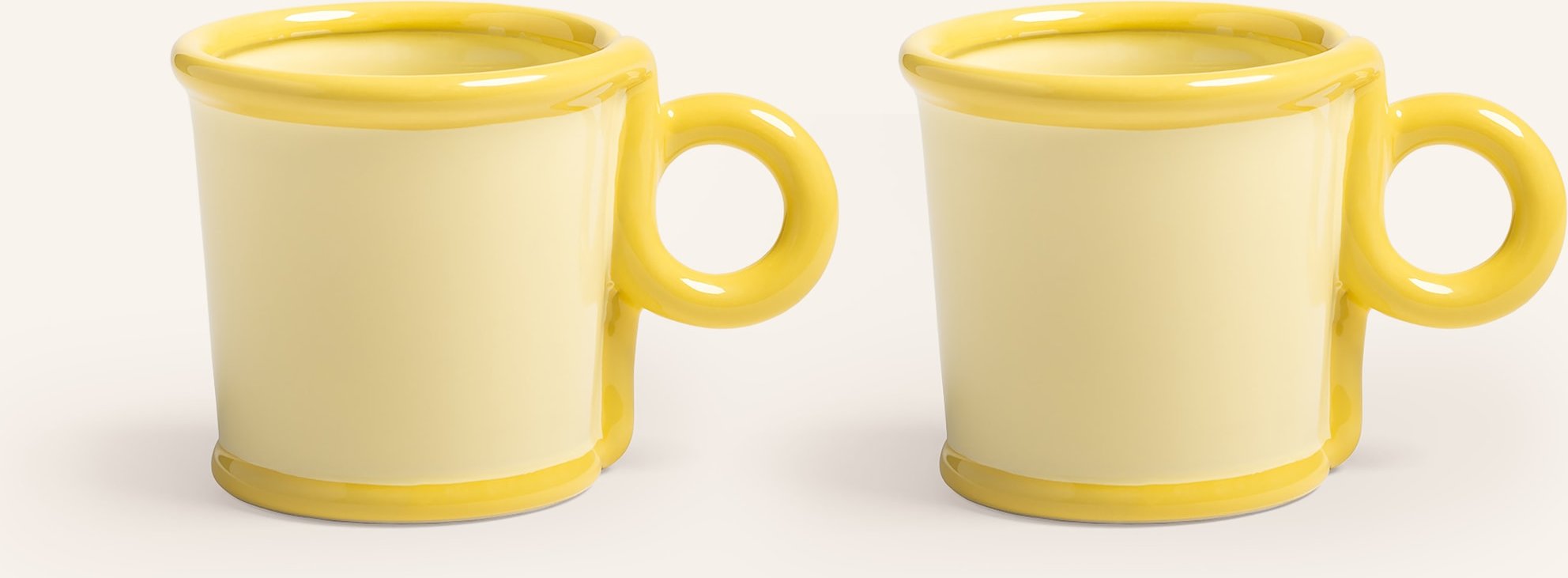 &K Amsterdam 2er-Set Henkelbecher Loop gelb