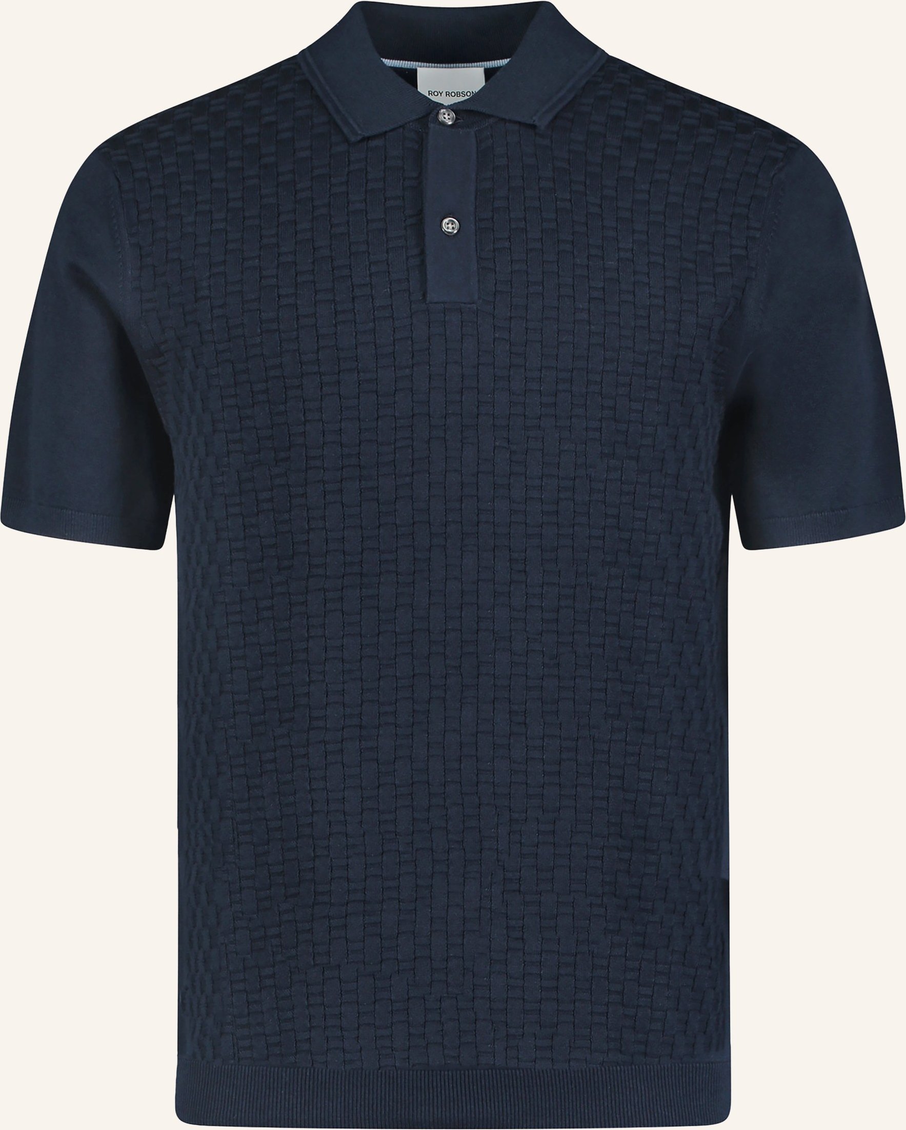 Roy Robson Strick-Poloshirt blau