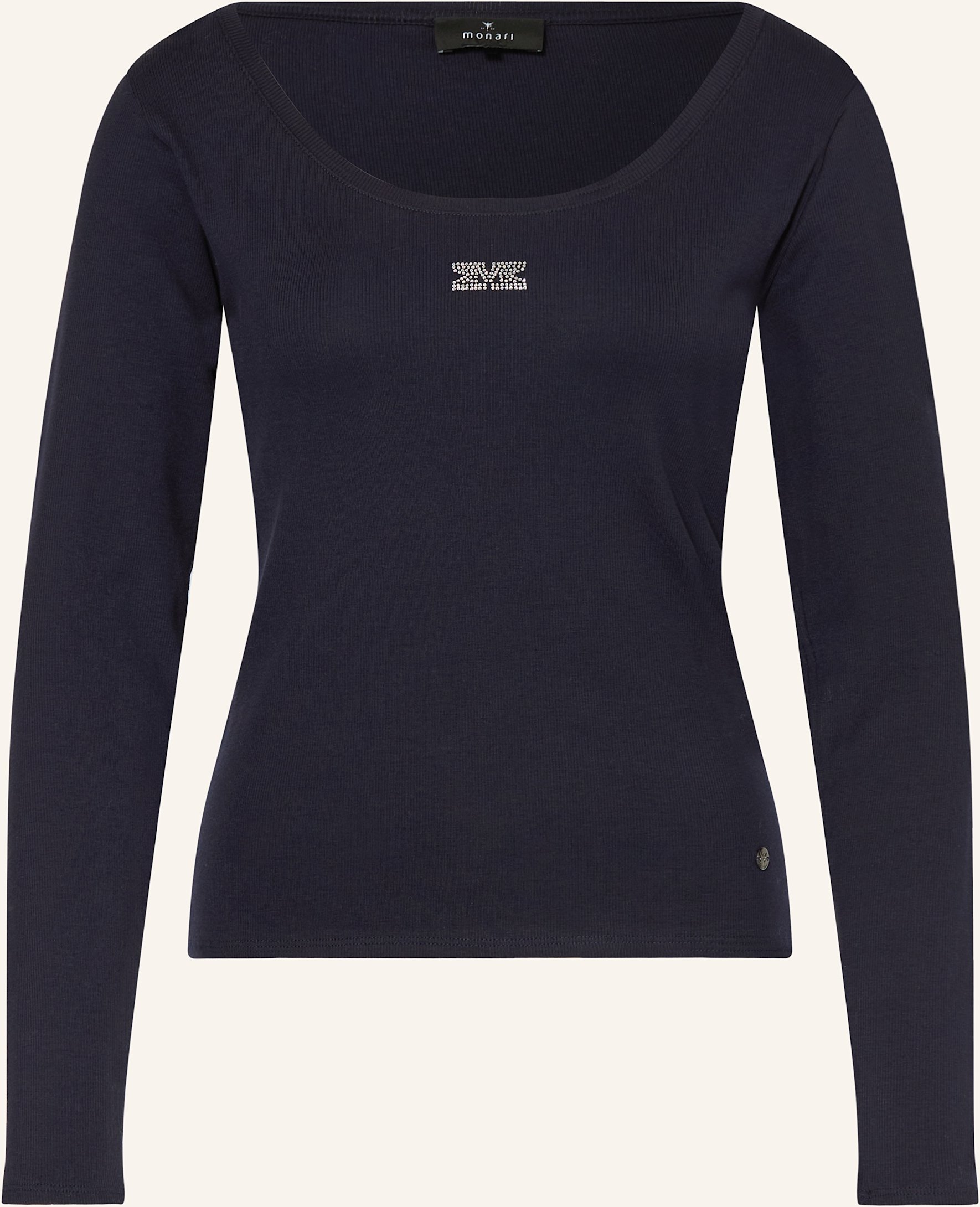 Monari Longsleeve Mit Schmucksteinen blau