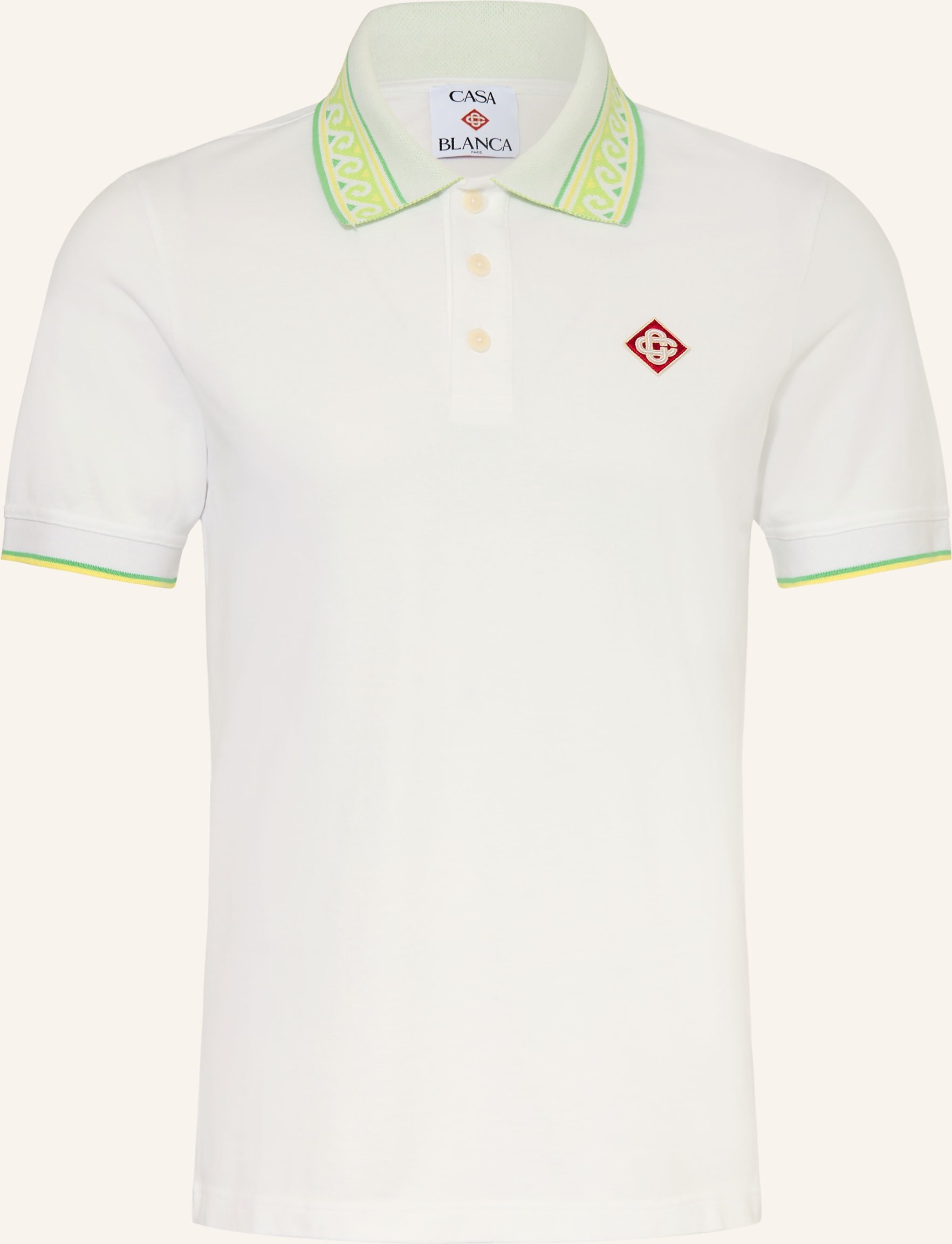 Casablanca Piqué-Poloshirt Laurel weiss