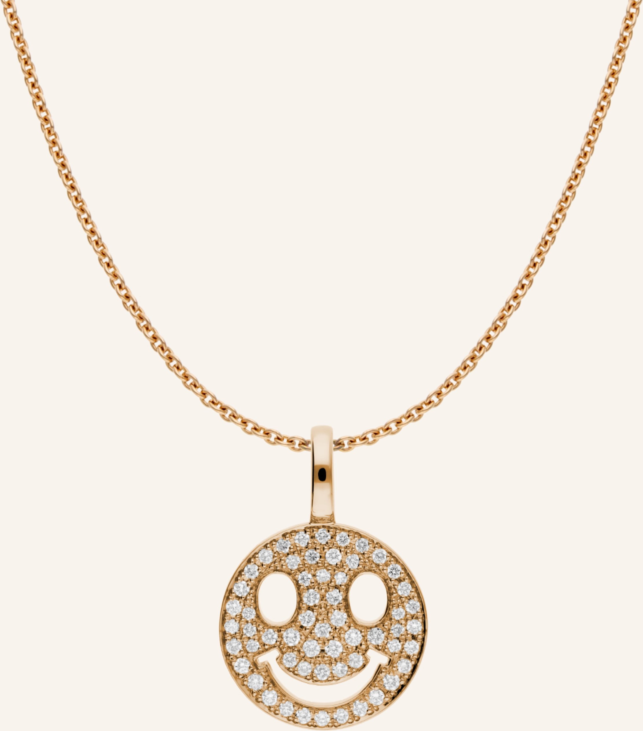 Cada Kette Mini Smiling Face rosegold