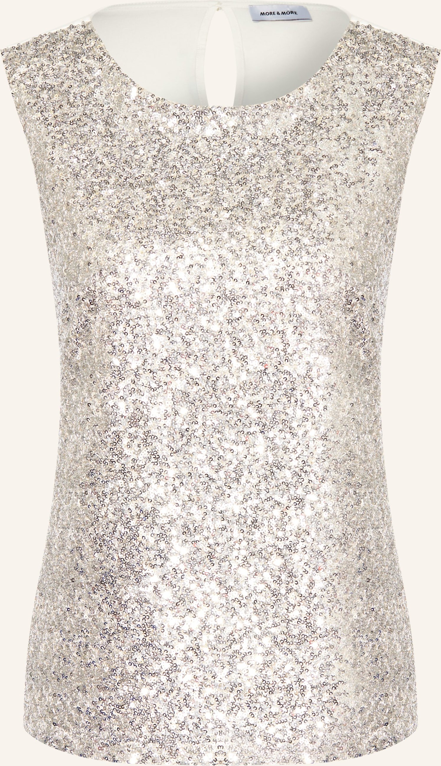 More & More Top Mit Pailletten weiss