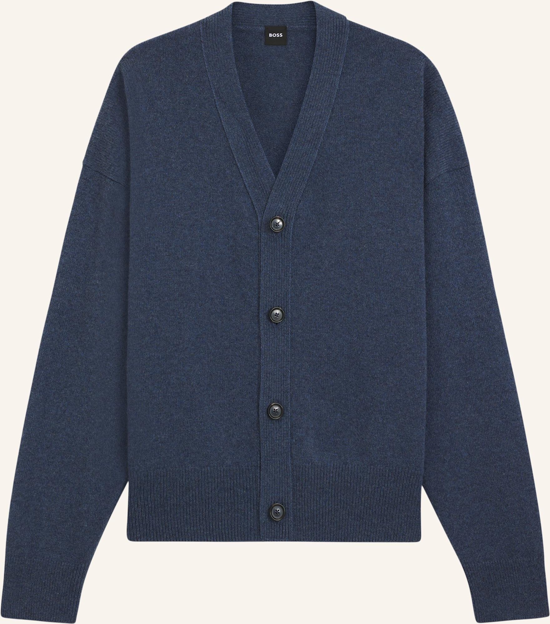 Boss Strickjacke C-Ucone Relaxed Fit blau