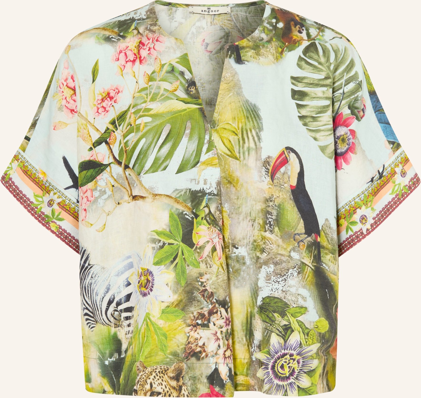 Angoor Blusenshirt Aus Leinen blau