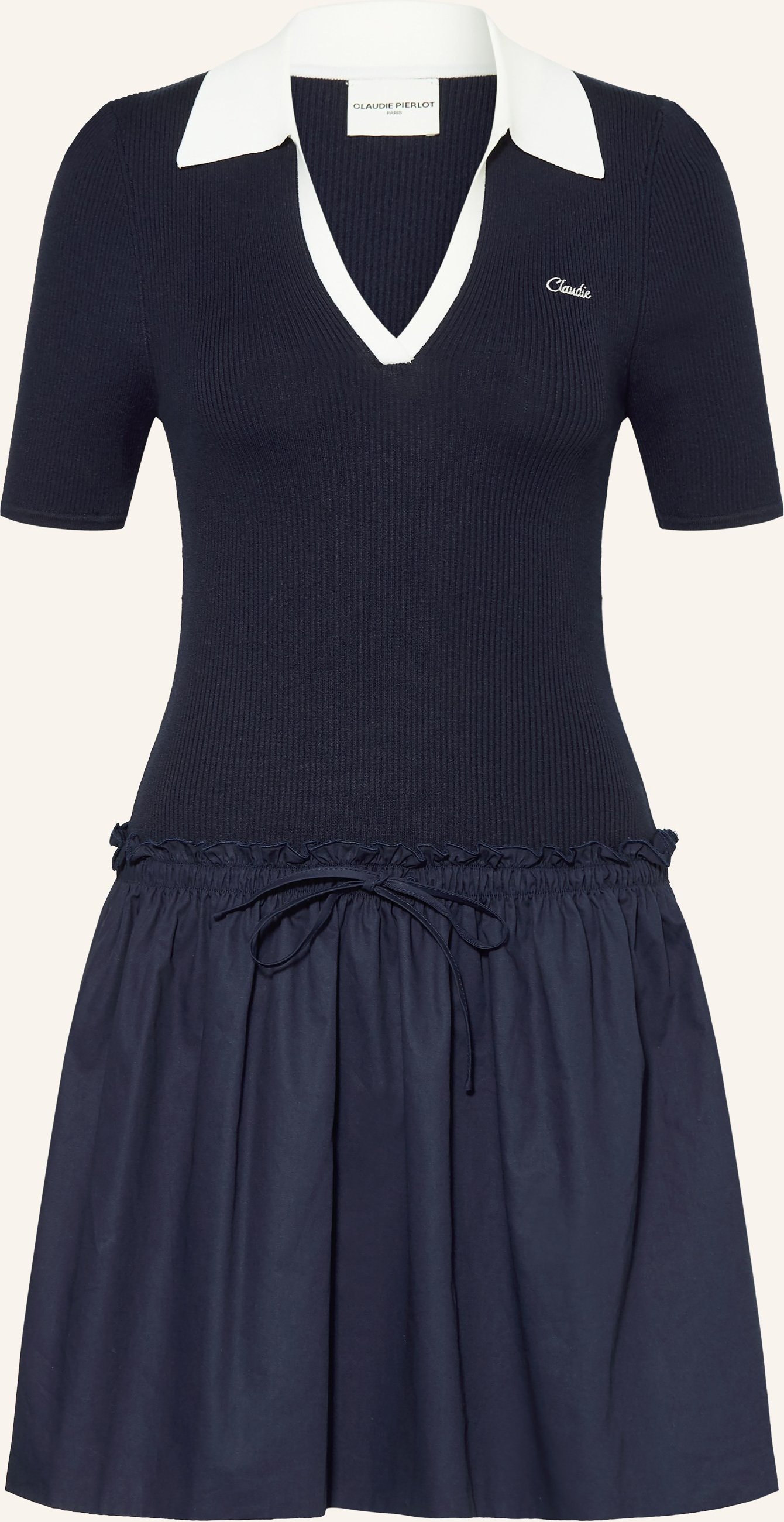 Claudie Pierlot Kleid Im Materialmix blau