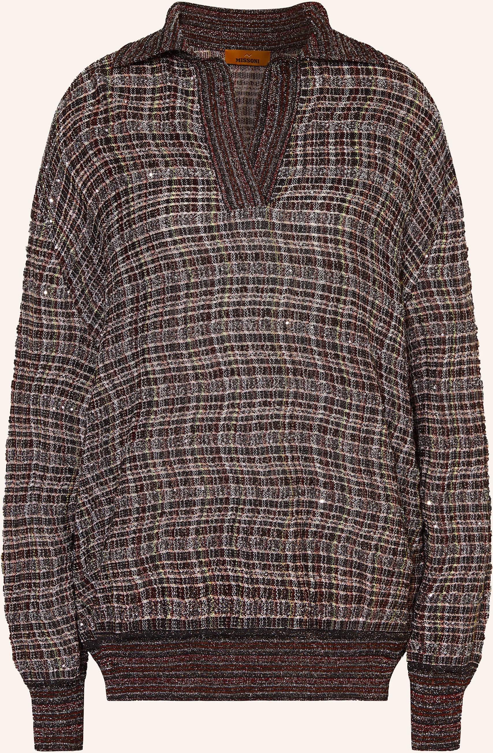 Missoni Strick-Poloshirt Mit Pailletten schwarz