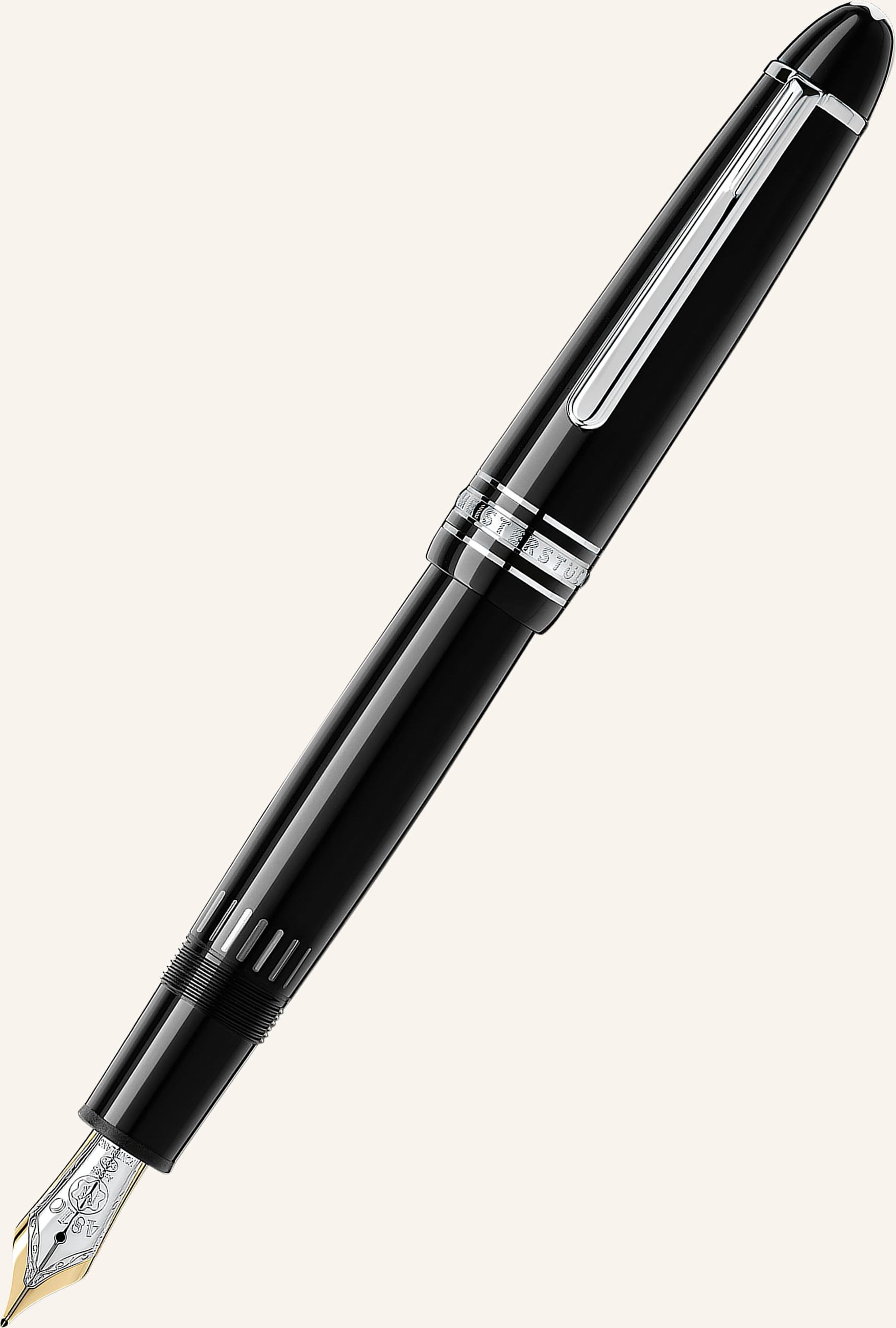 Montblanc Kolbenfüllfederhalter Meisterstück Le Grand Platinum Line schwarz