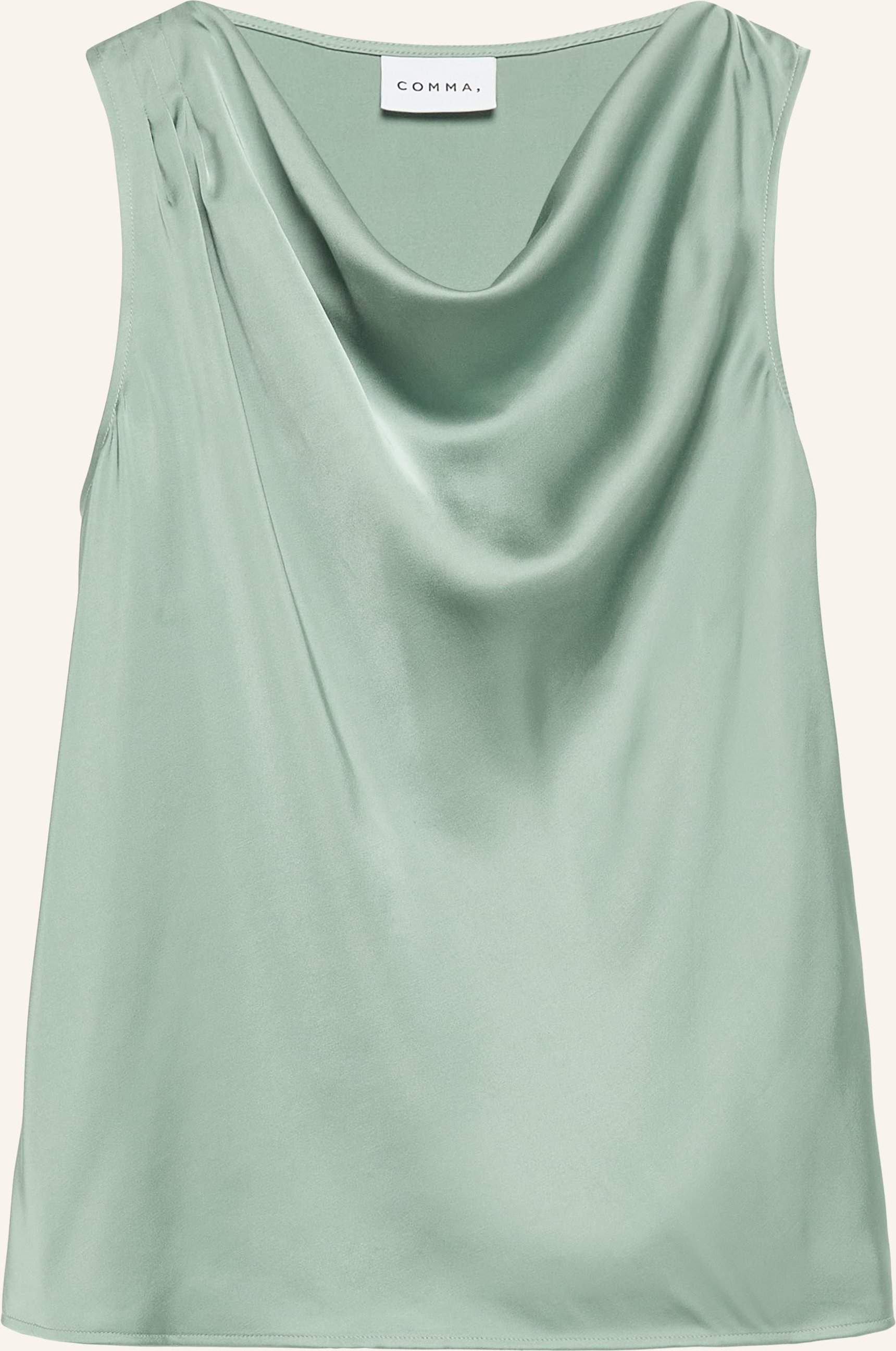 Comma Blusentop Aus Satin gruen
