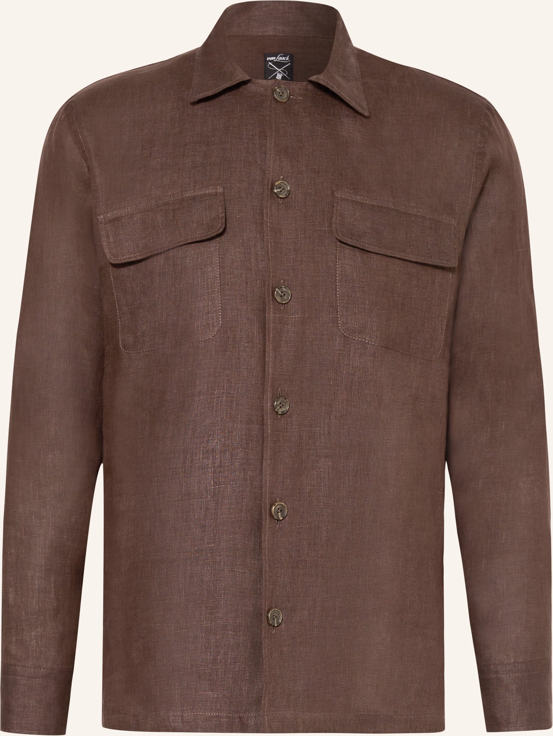 Van Laack Leinenhemd Vl-Radin-K Regular Fit braun