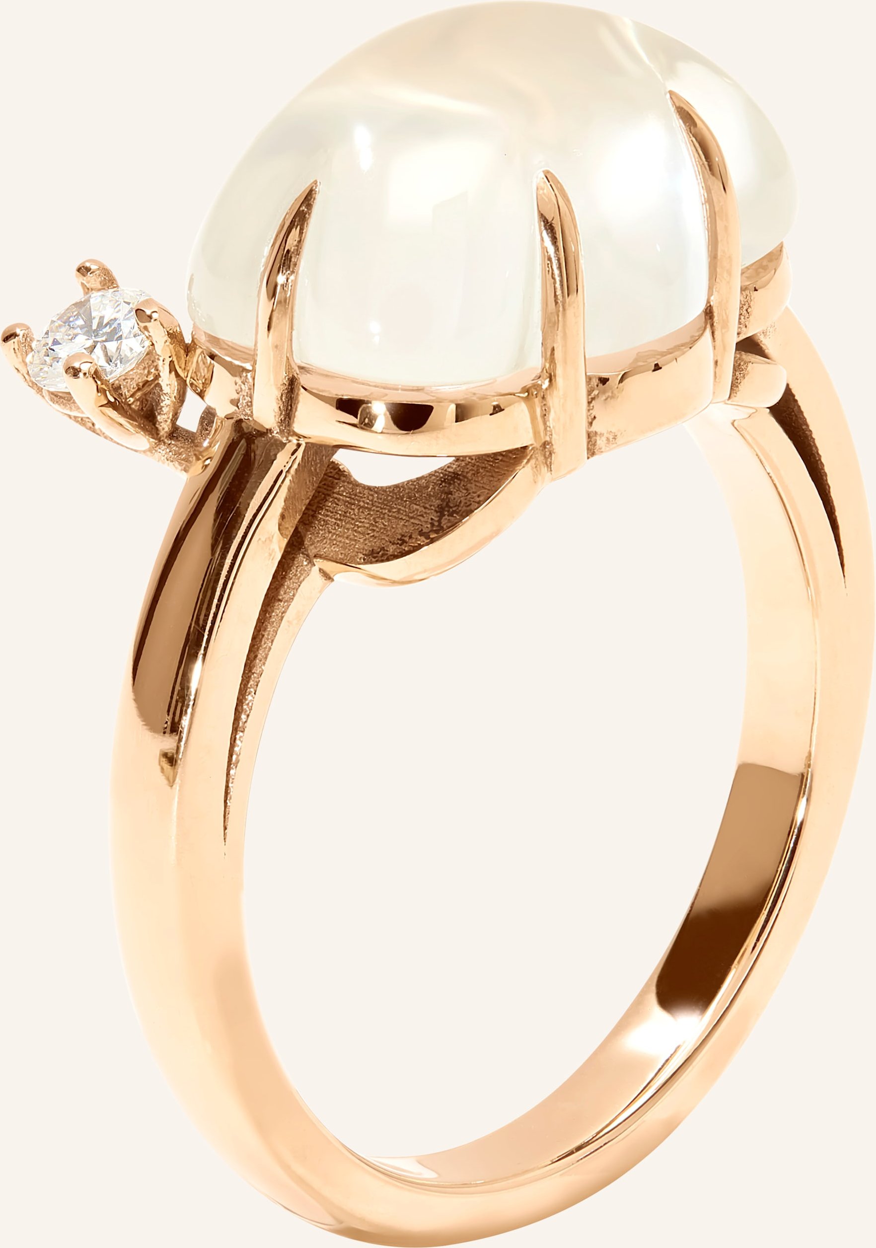 Vieri Ring Wolke Milchquarz Brillant rosegold