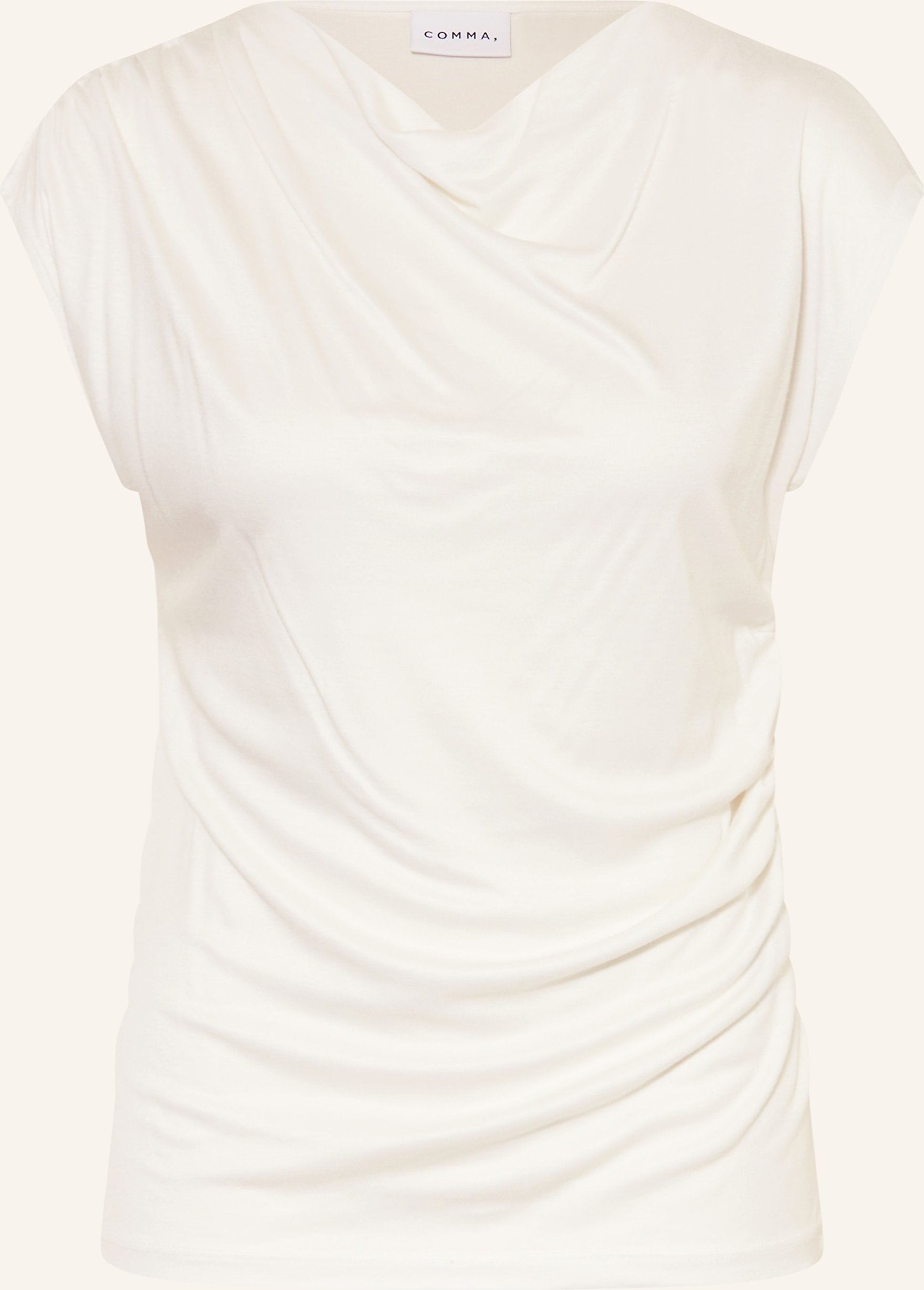 Fließendes Viskose-Top mit femininen Raffdetails