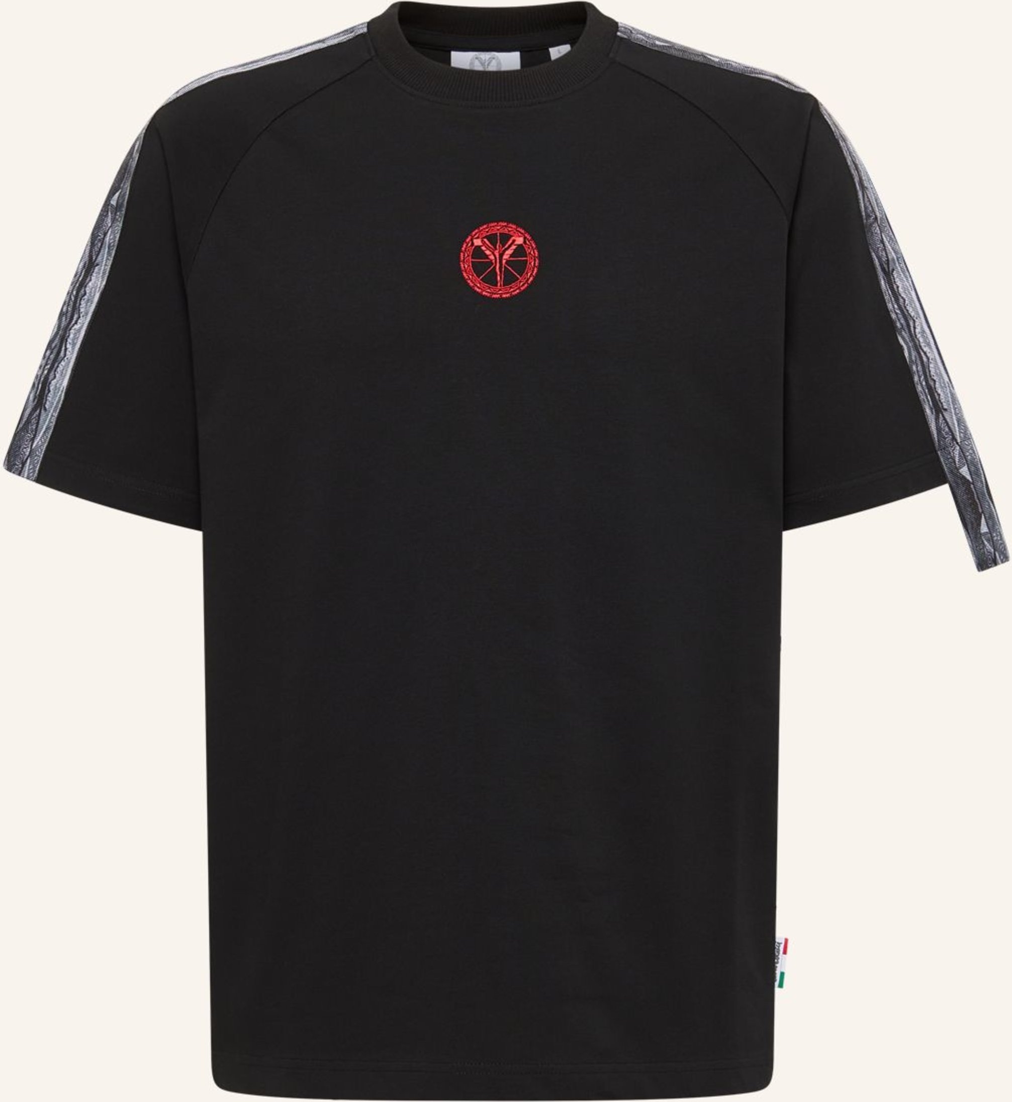 Carlo Colucci Raglan T-Shirt - Colucci Tapes Evoli schwarz