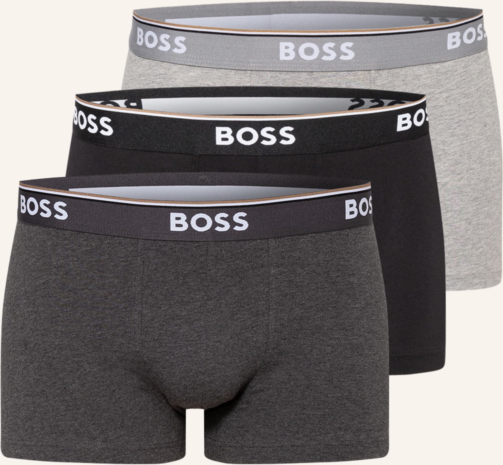 Thumbnail - Boss 3er-Pack Boxershorts Power grau