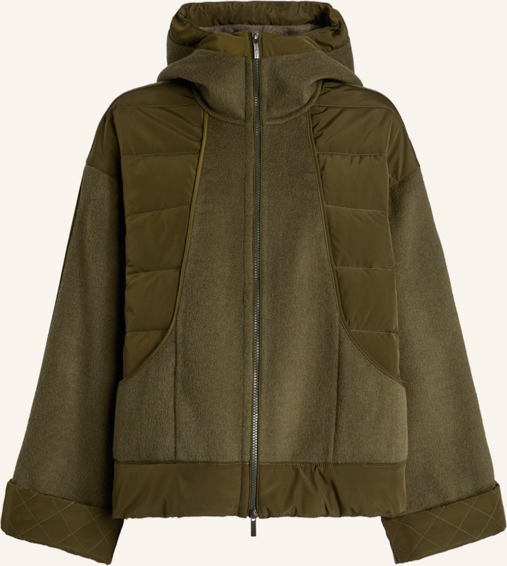 High Jacke Primula Im Materialmix gruen