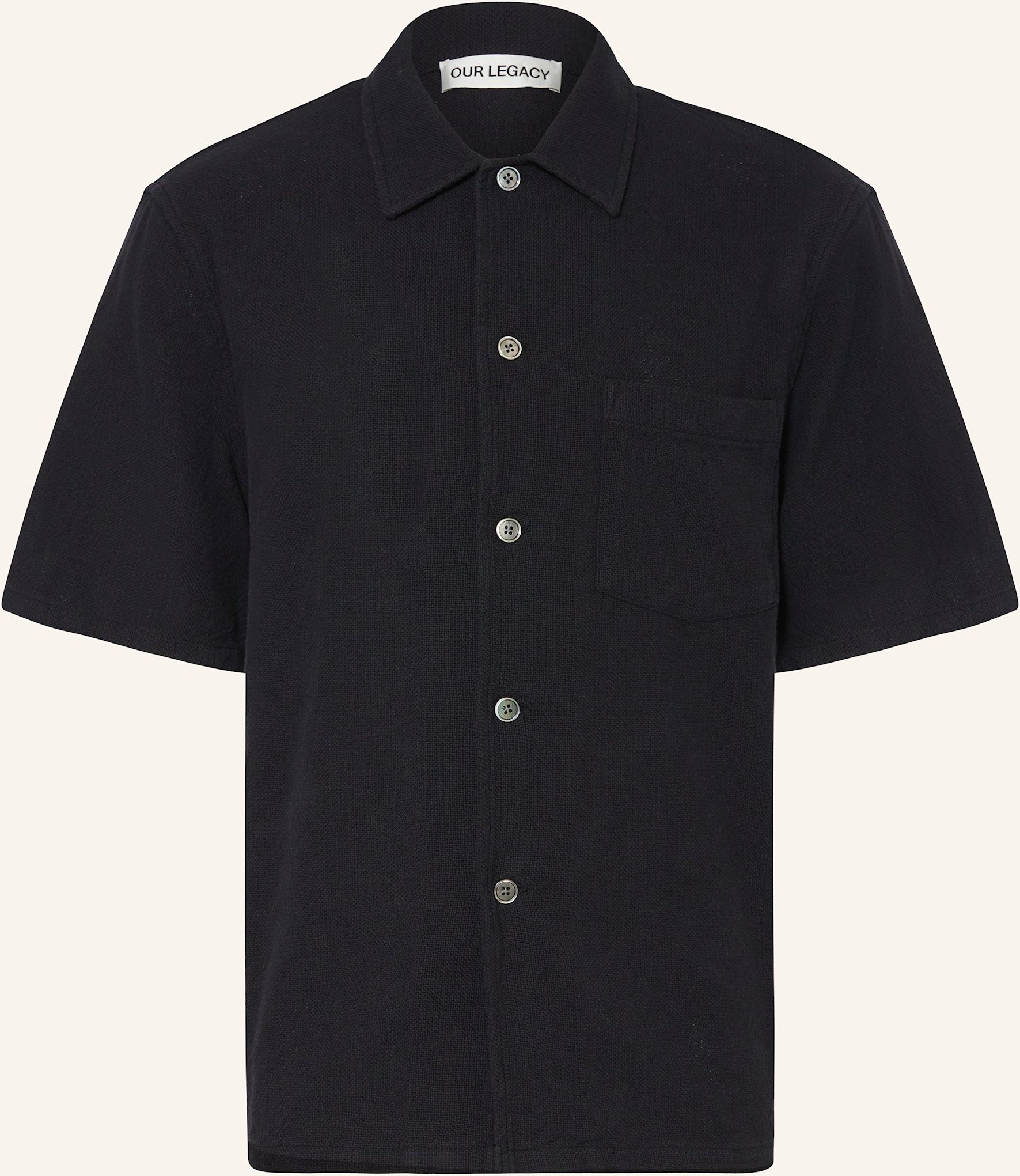 Our Legacy Kurzarm-Hemd Boxy Fit schwarz