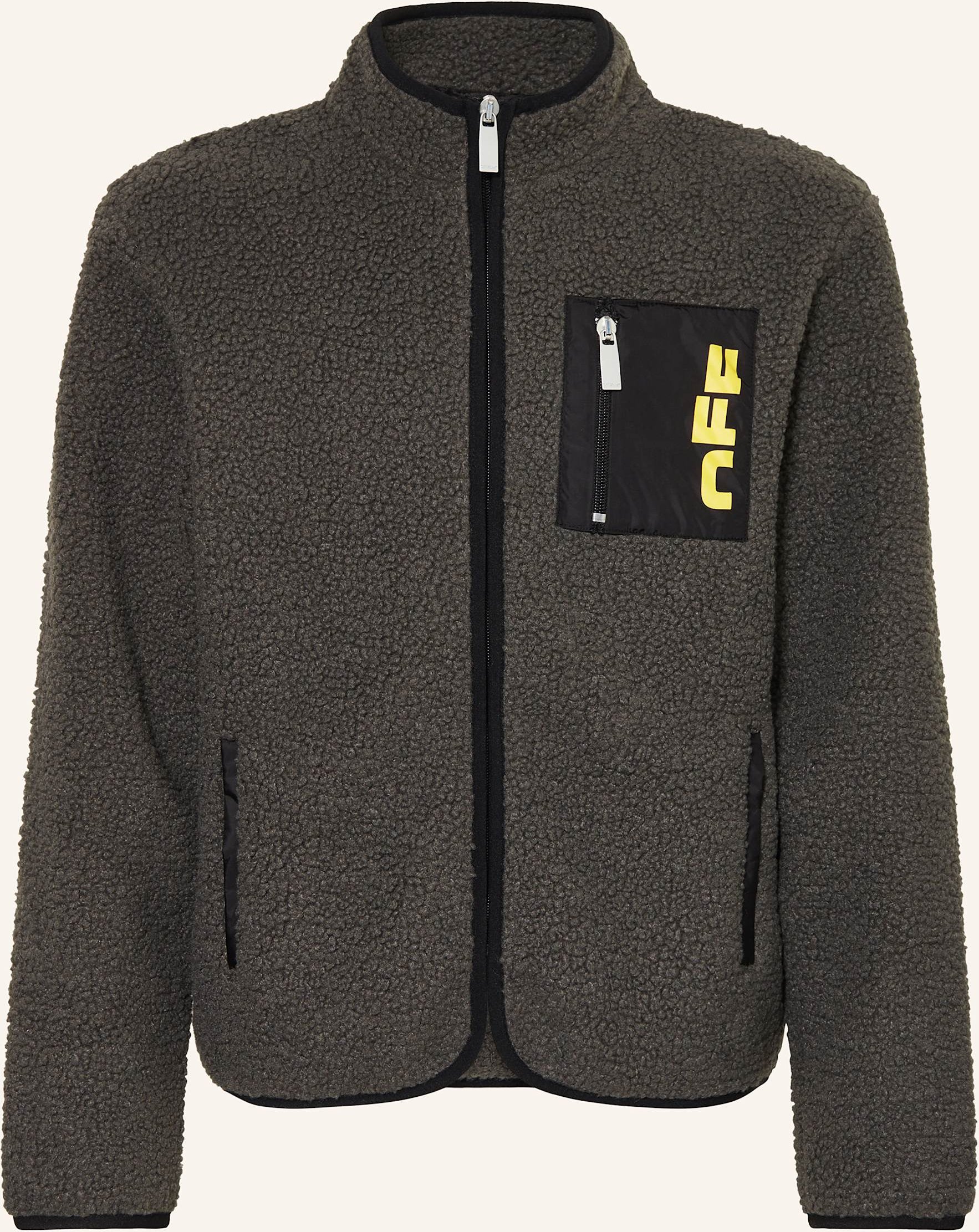 Off-White Teddyfell-Jacke grau