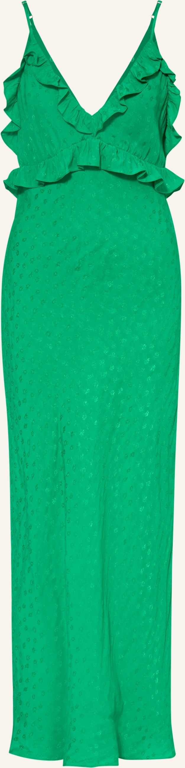 Sandro Jacquard-Kleid Mit Rüschen gruen